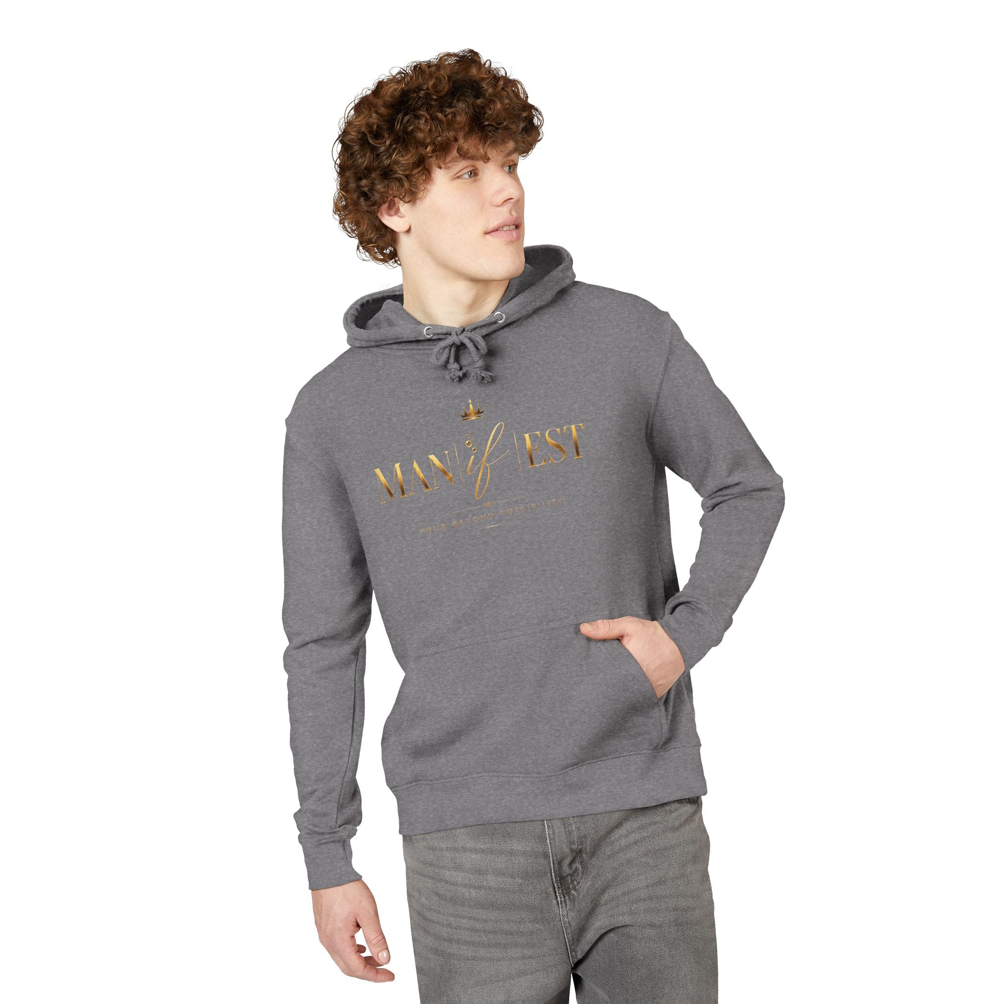 Manifest Hoodie — 'MANIFEST' Motivational Pullover with Gold Script