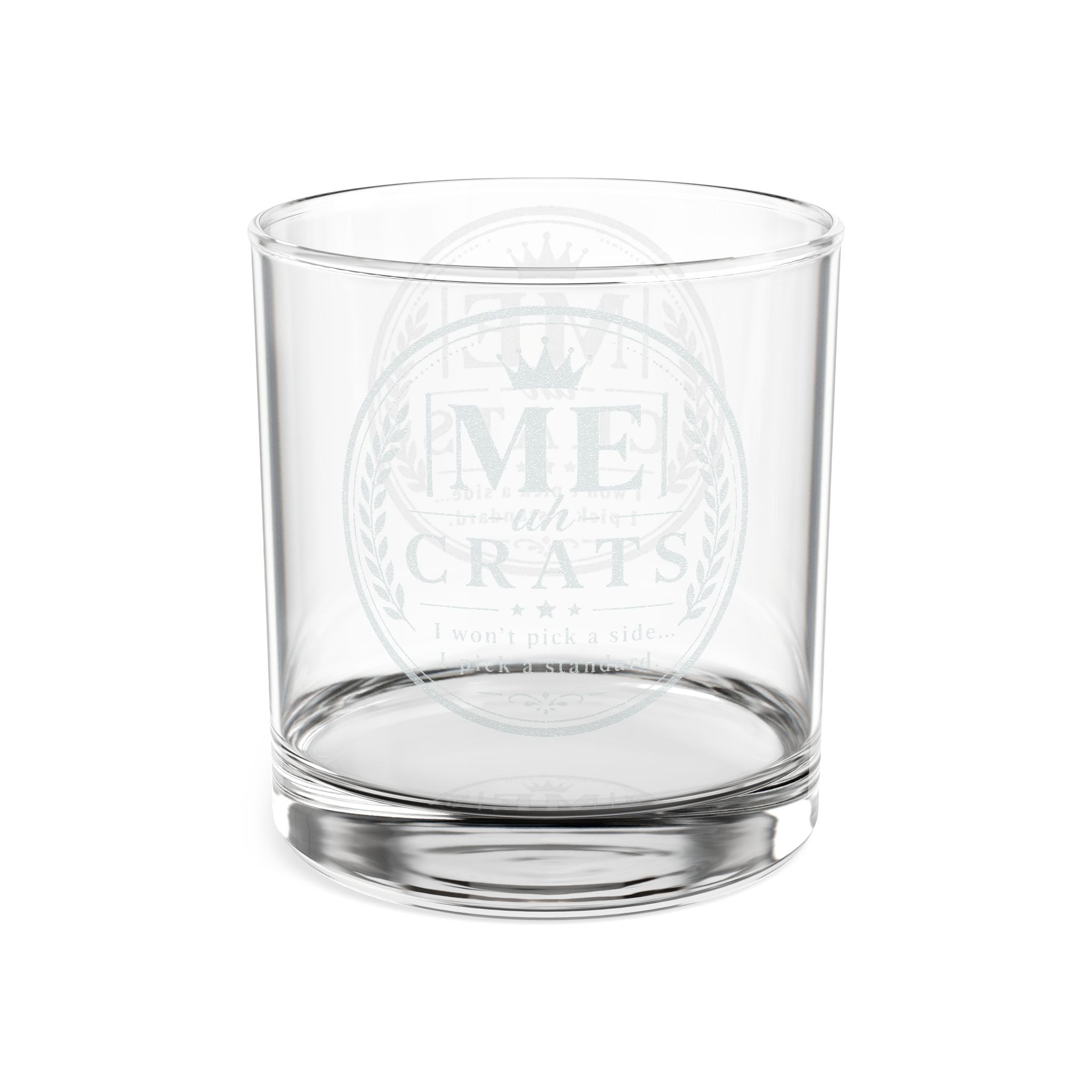 Me -uh- CRATS Engraved 10.5 oz Whiskey Glass — Personalized Rocks Tumbler for Home Bars & Groomsmen Gifts