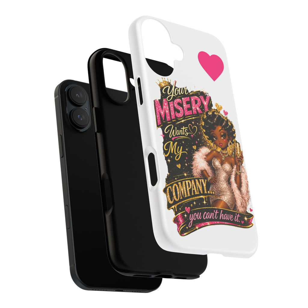 Phone Case — "Your Misery Wants My Company" Retro Graffiti Design