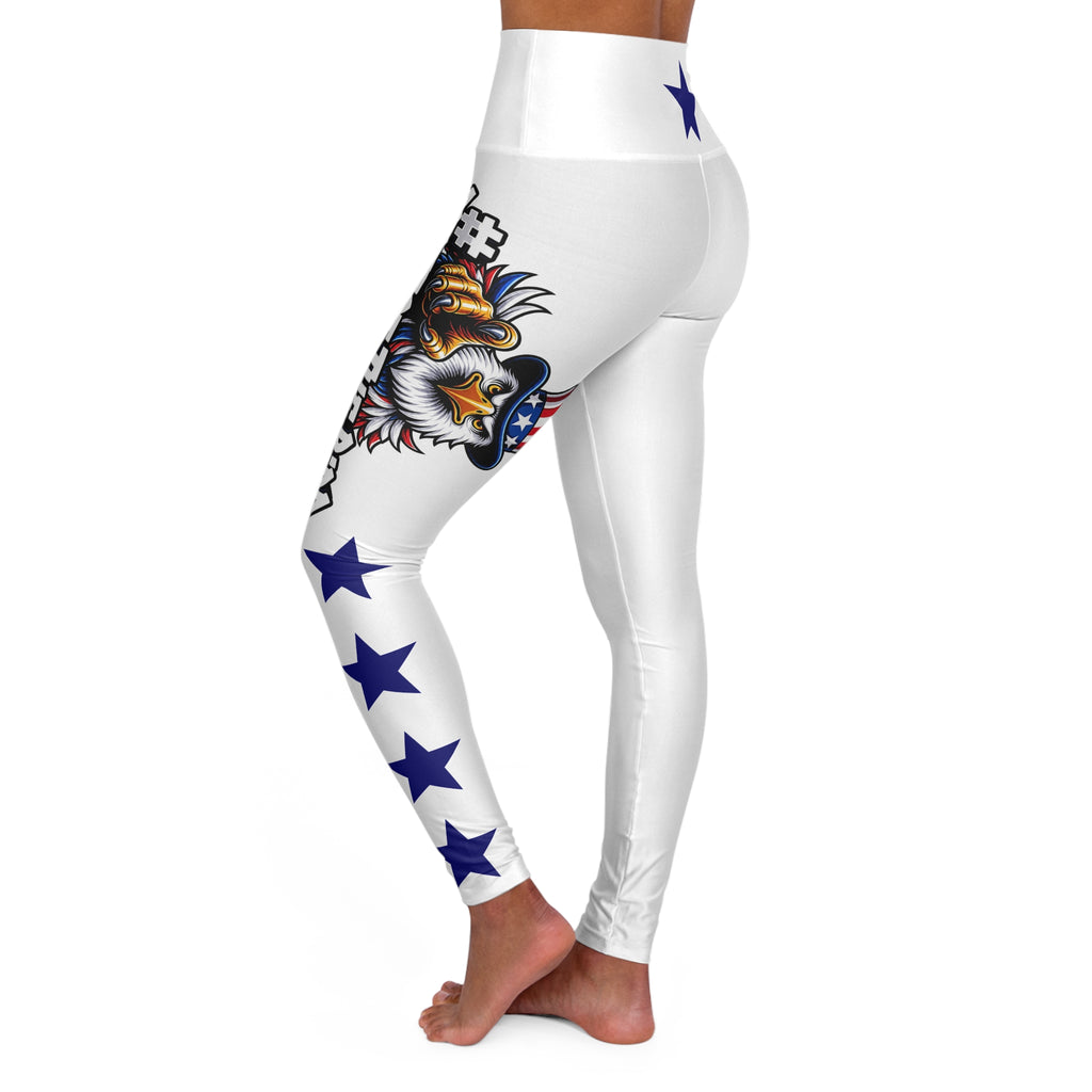 Protect The Bird High-Waisted Yoga Leggings — Patriotic Eagle & Stars Activewear