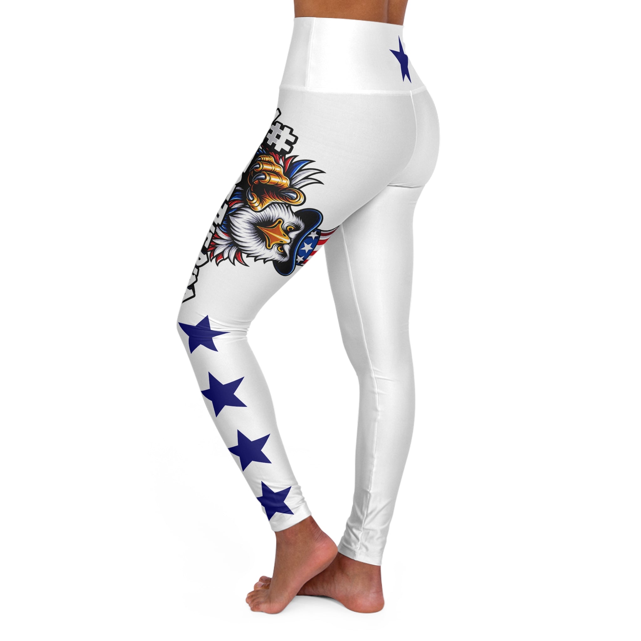 Protect The Bird High-Waisted Yoga Leggings — Patriotic Eagle & Stars Activewear