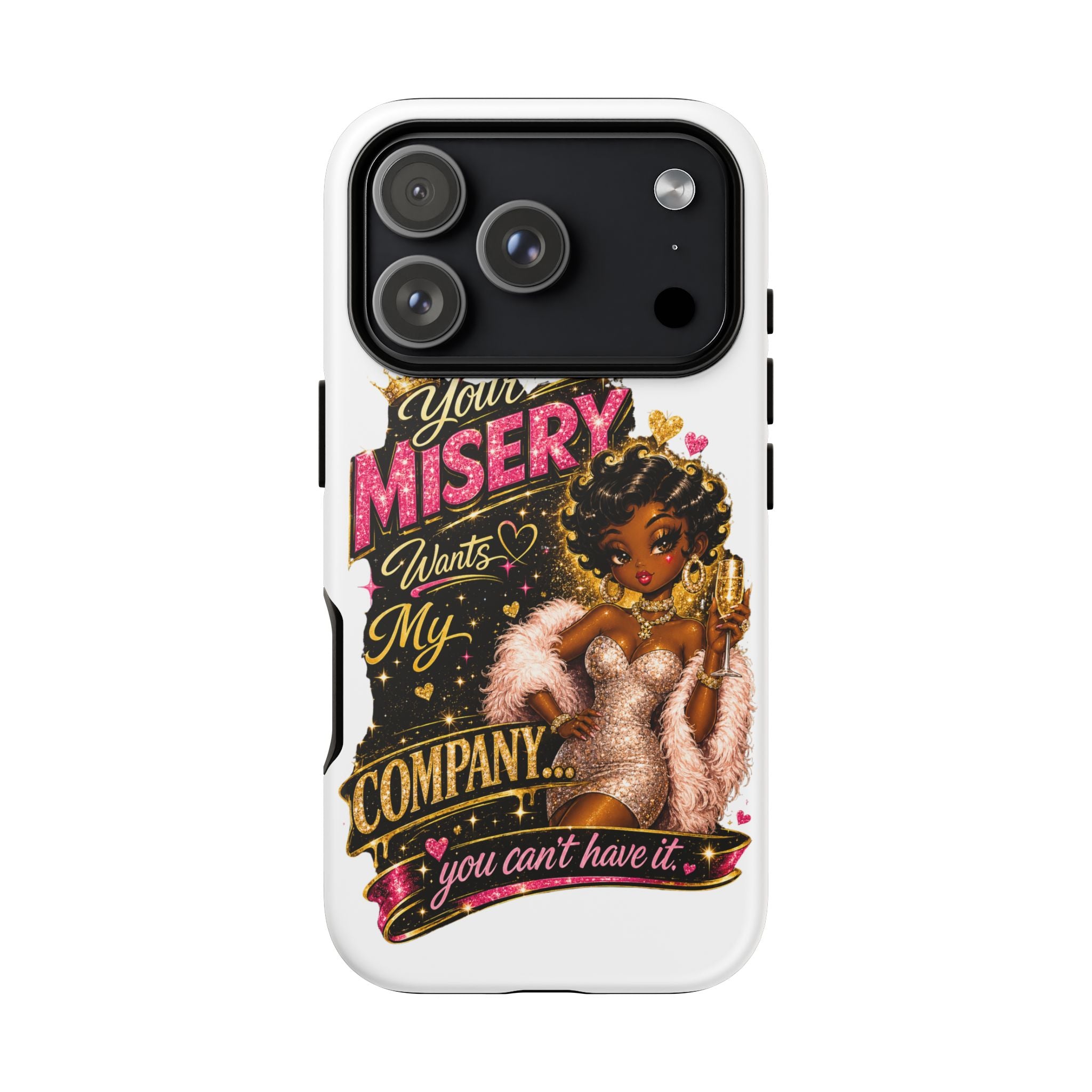 Phone Case — "Your Misery Wants My Company" Retro Graffiti Design