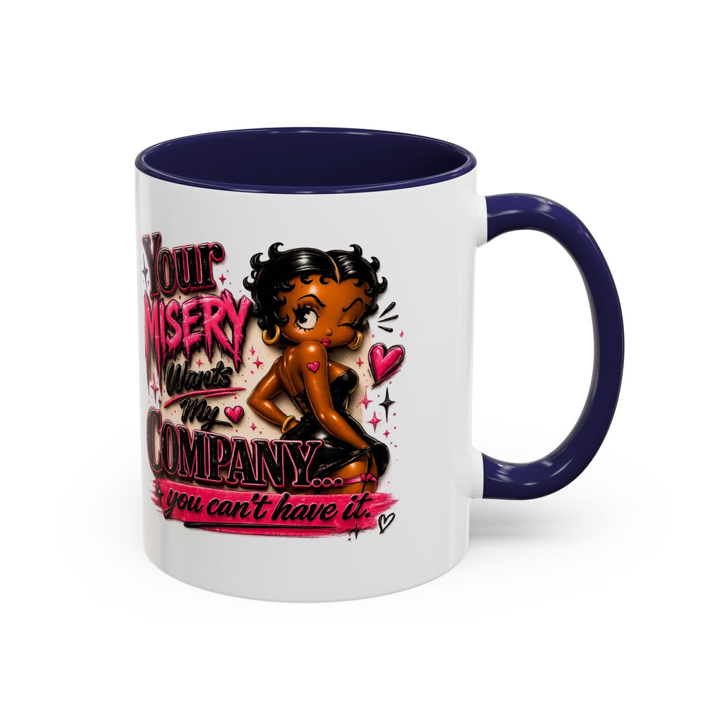 Accent Coffee Mug — "Your Misery Wants My Company" Retro Pin-Up Coffee Mug (11/15oz)