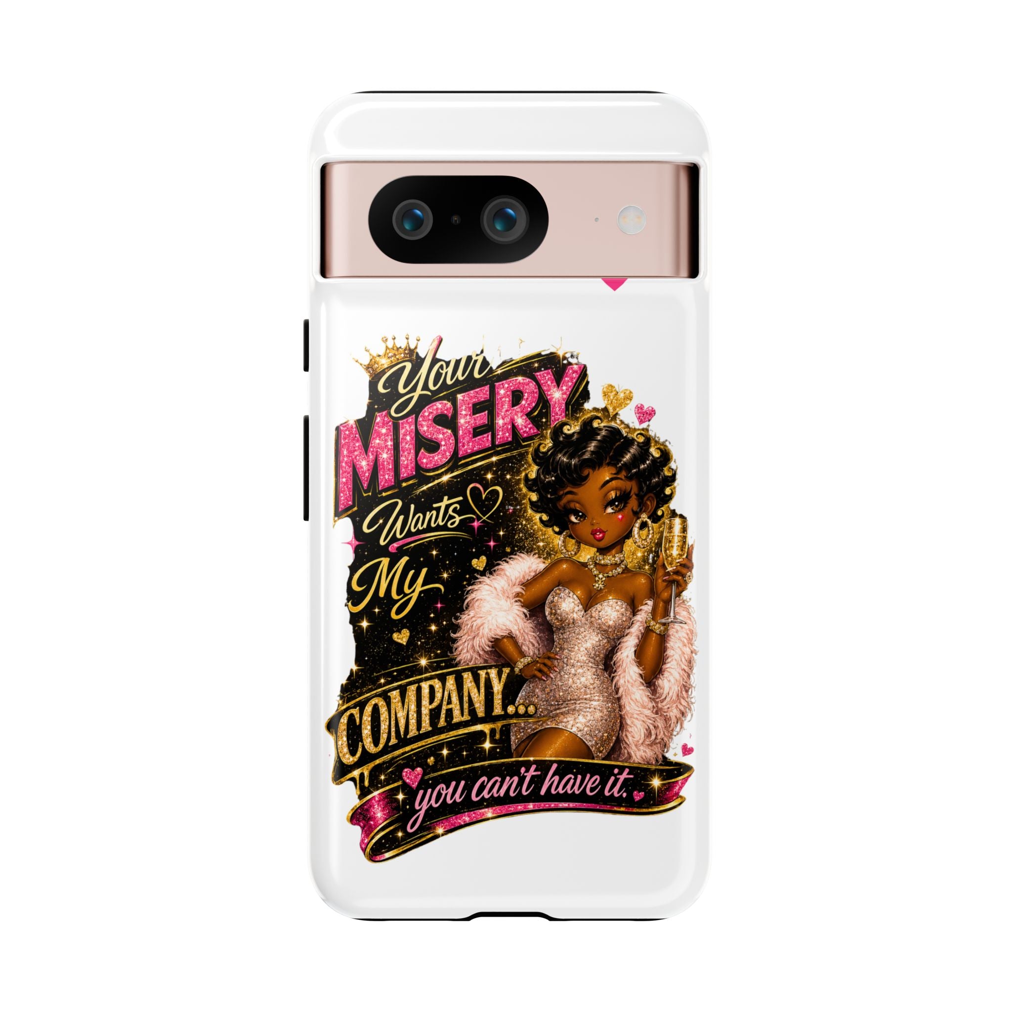 Phone Case — "Your Misery Wants My Company" Retro Graffiti Design