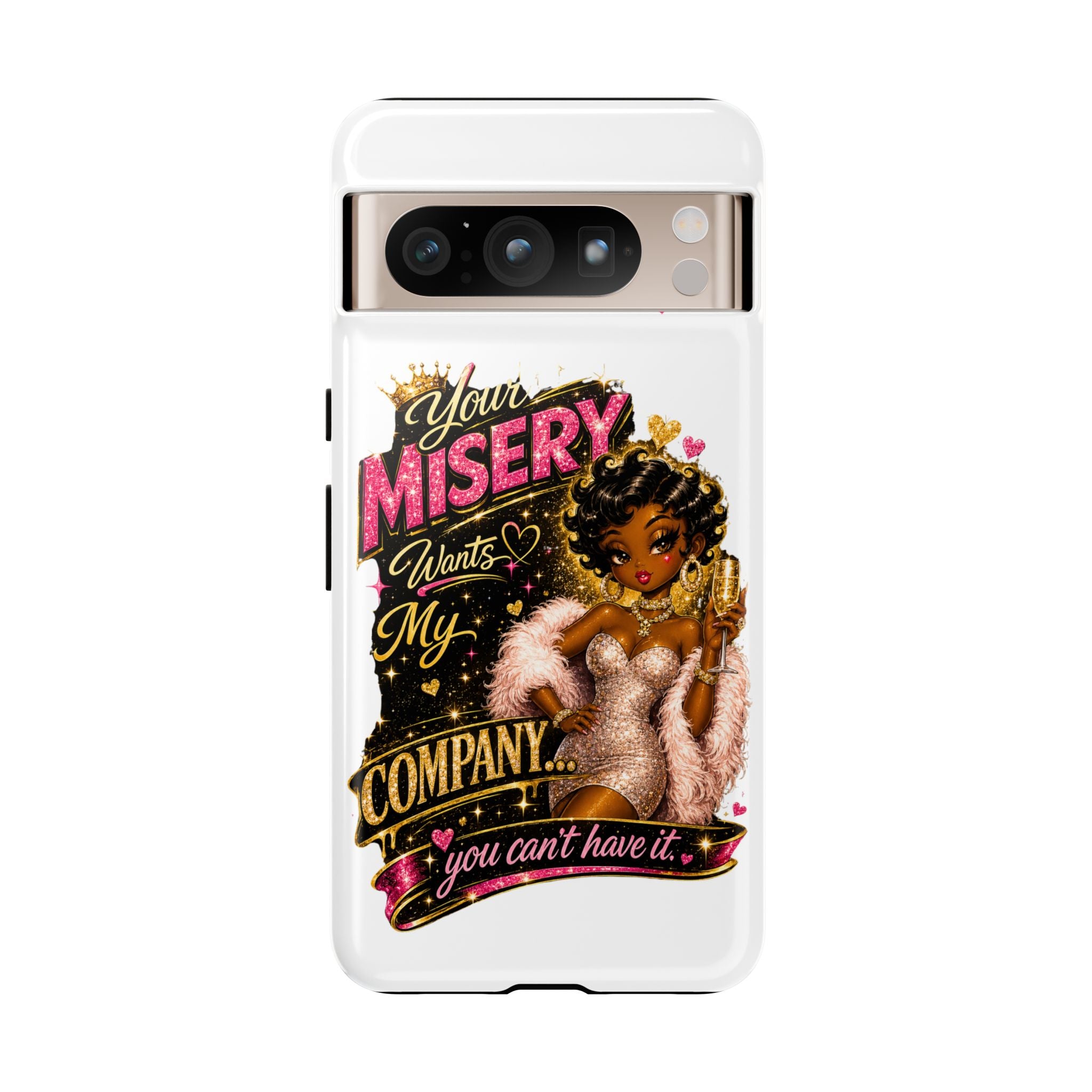 Phone Case — "Your Misery Wants My Company" Retro Graffiti Design