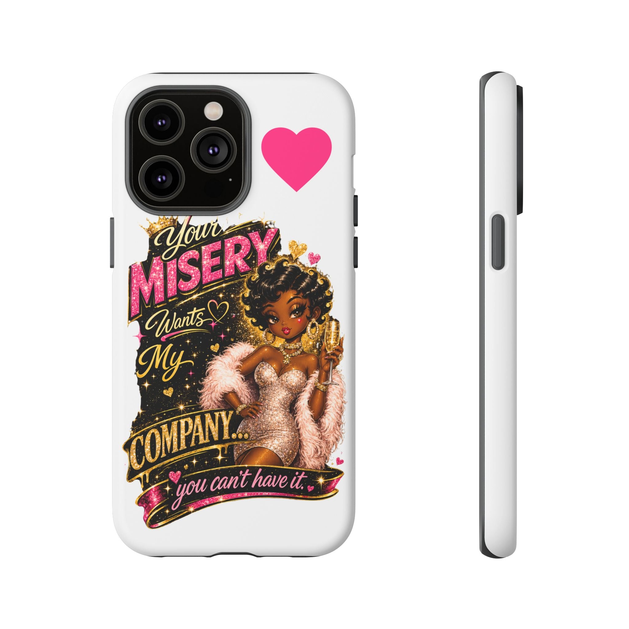Phone Case — "Your Misery Wants My Company" Retro Graffiti Design