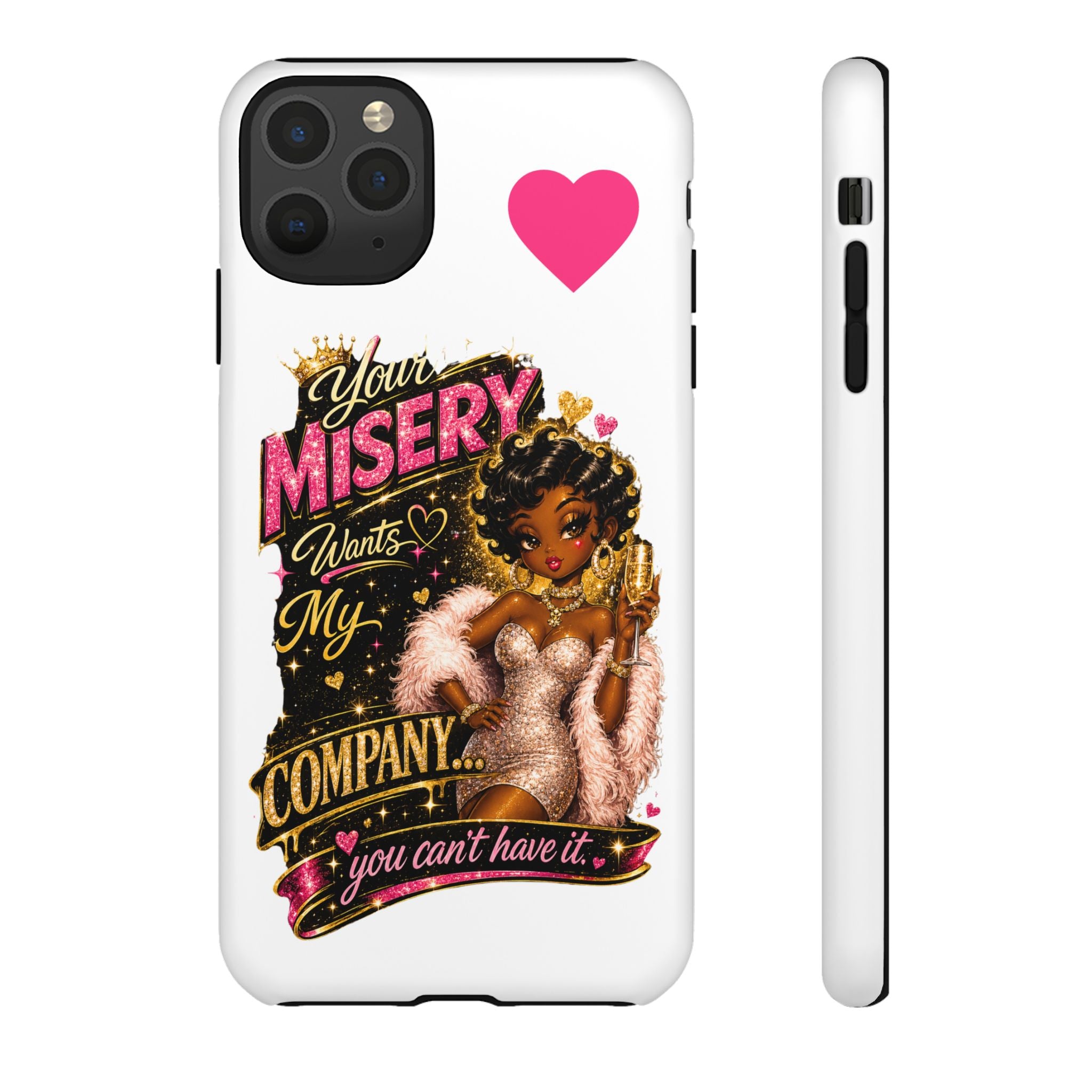 Phone Case — "Your Misery Wants My Company" Retro Graffiti Design