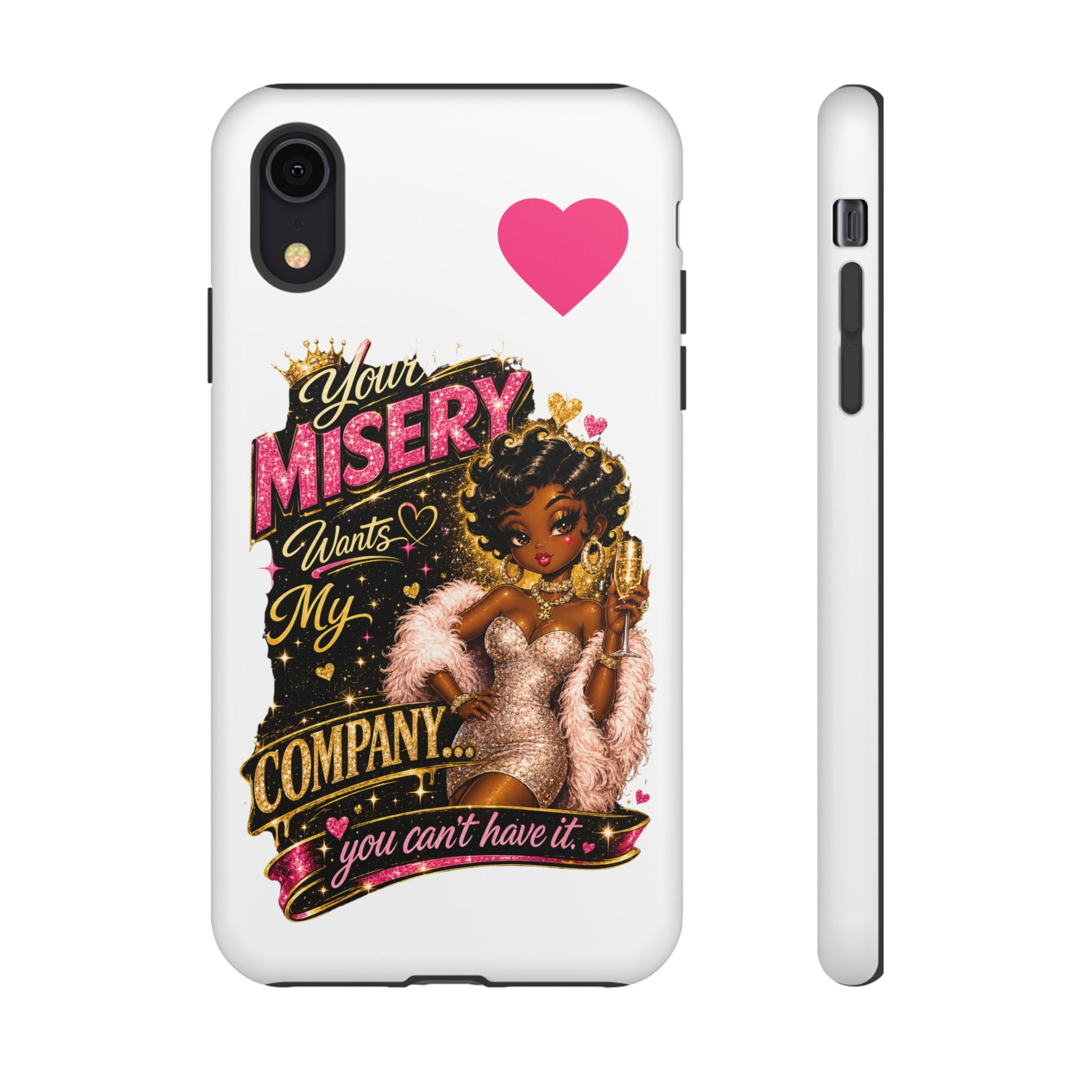 Phone Case — "Your Misery Wants My Company" Retro Graffiti Design