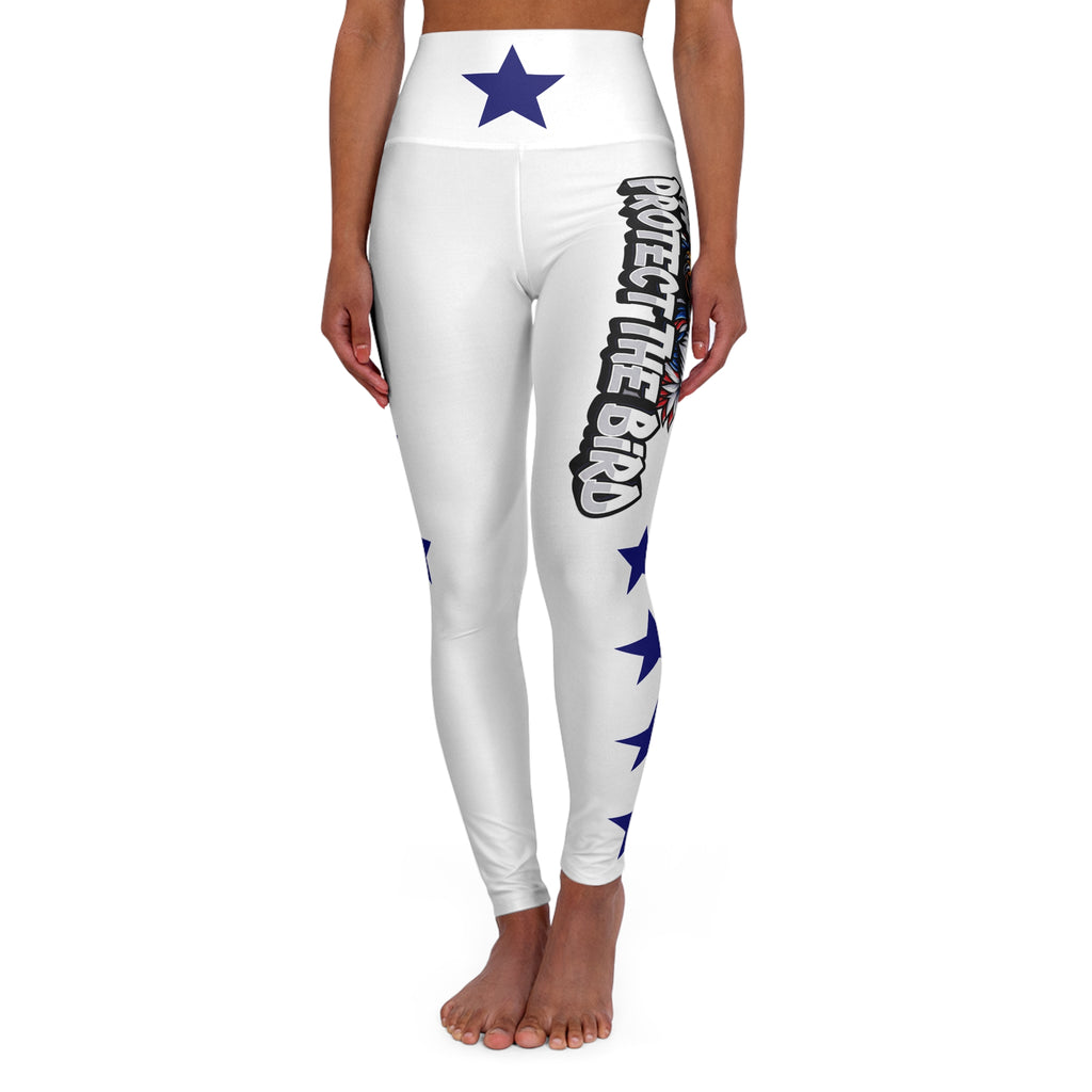 Protect The Bird High-Waisted Yoga Leggings — Patriotic Eagle & Stars Activewear