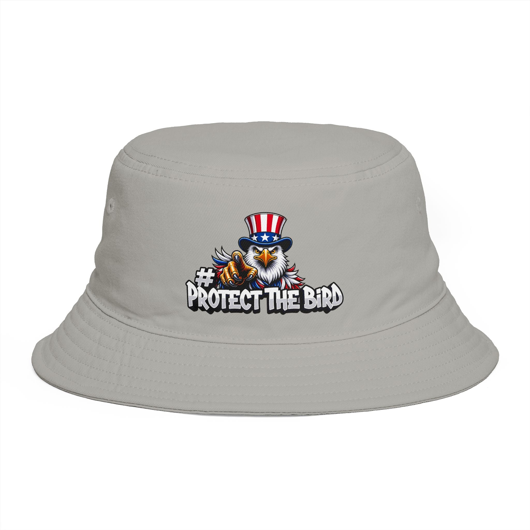 Protect The Bird Patriotic Eagle Bucket Hat — American Flag Uncle Sam Design
