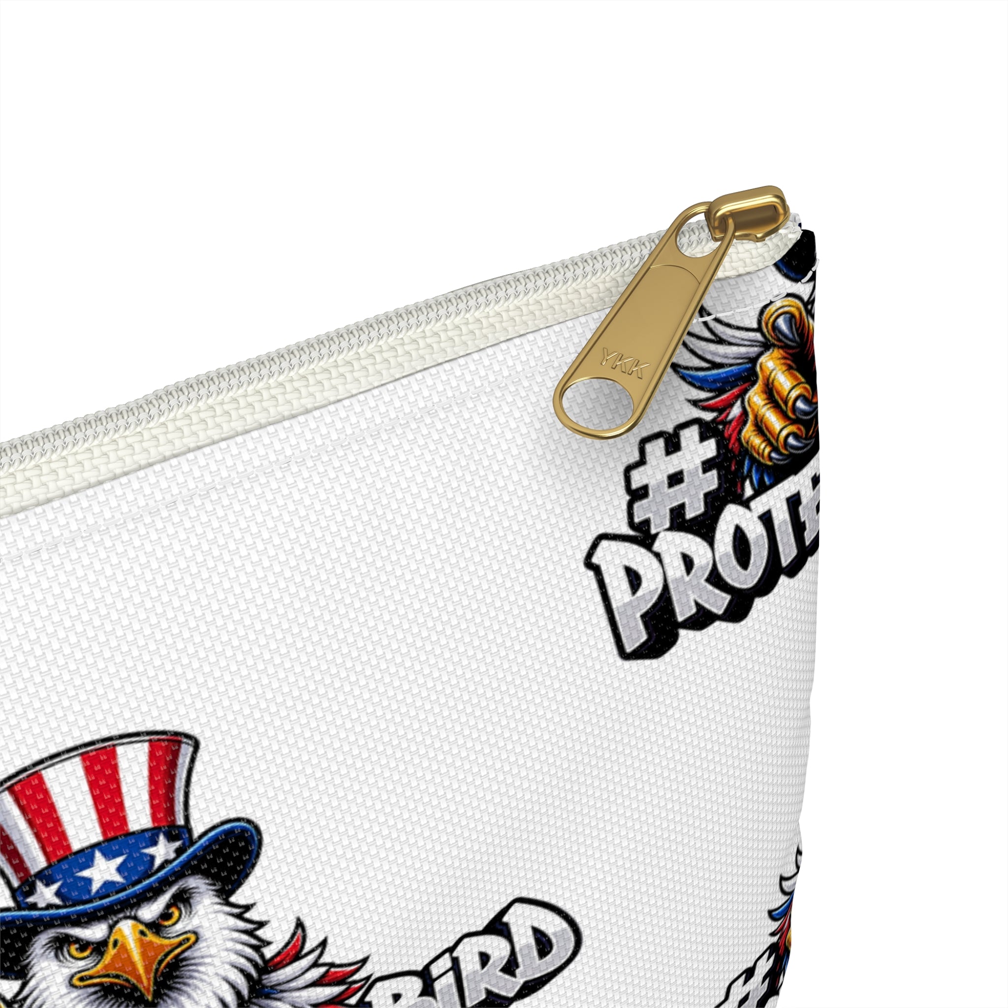 Protect the Bird Accessory Pouch — Patriotic Eagle Zip Pouch for Travel & Everyday