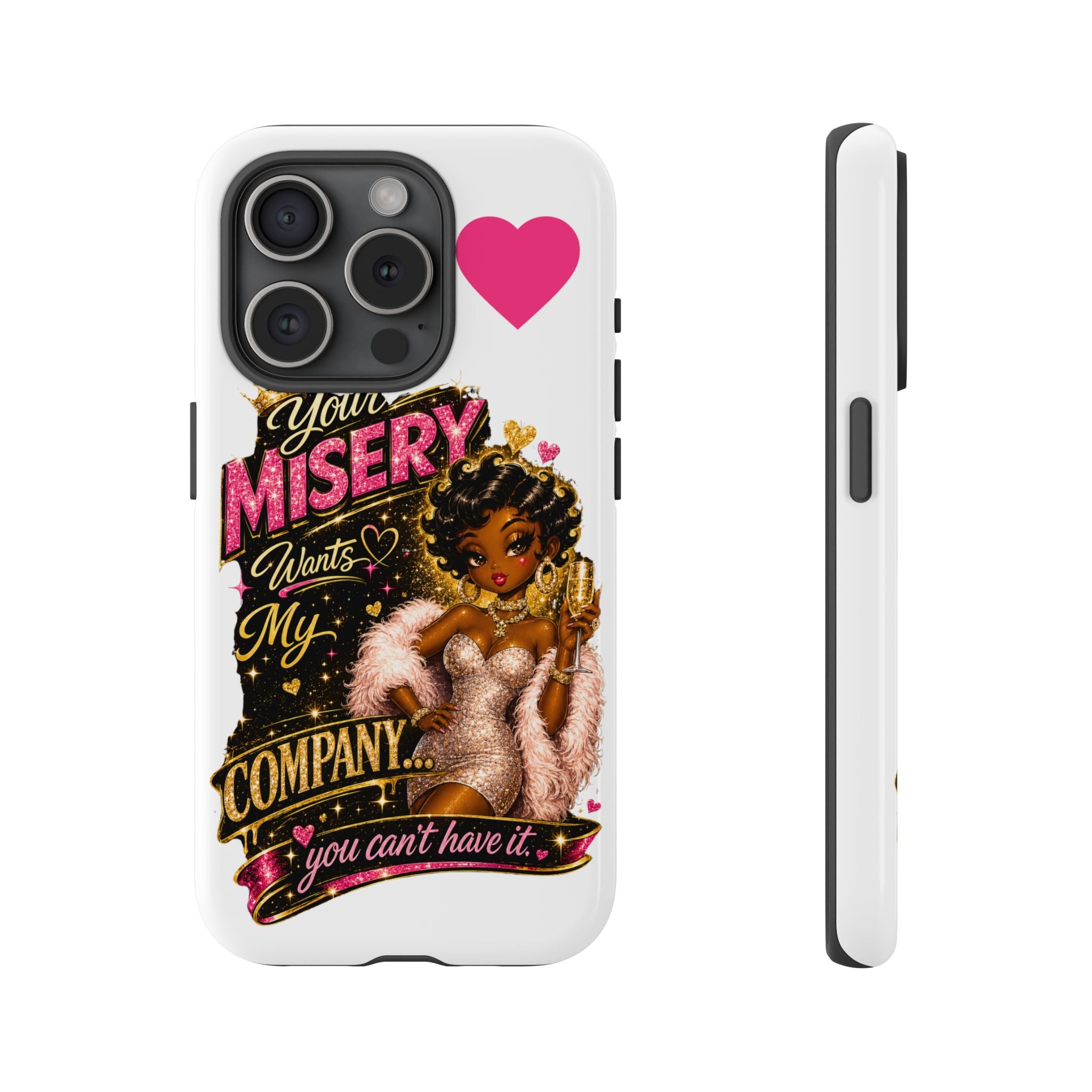 Phone Case — "Your Misery Wants My Company" Retro Graffiti Design