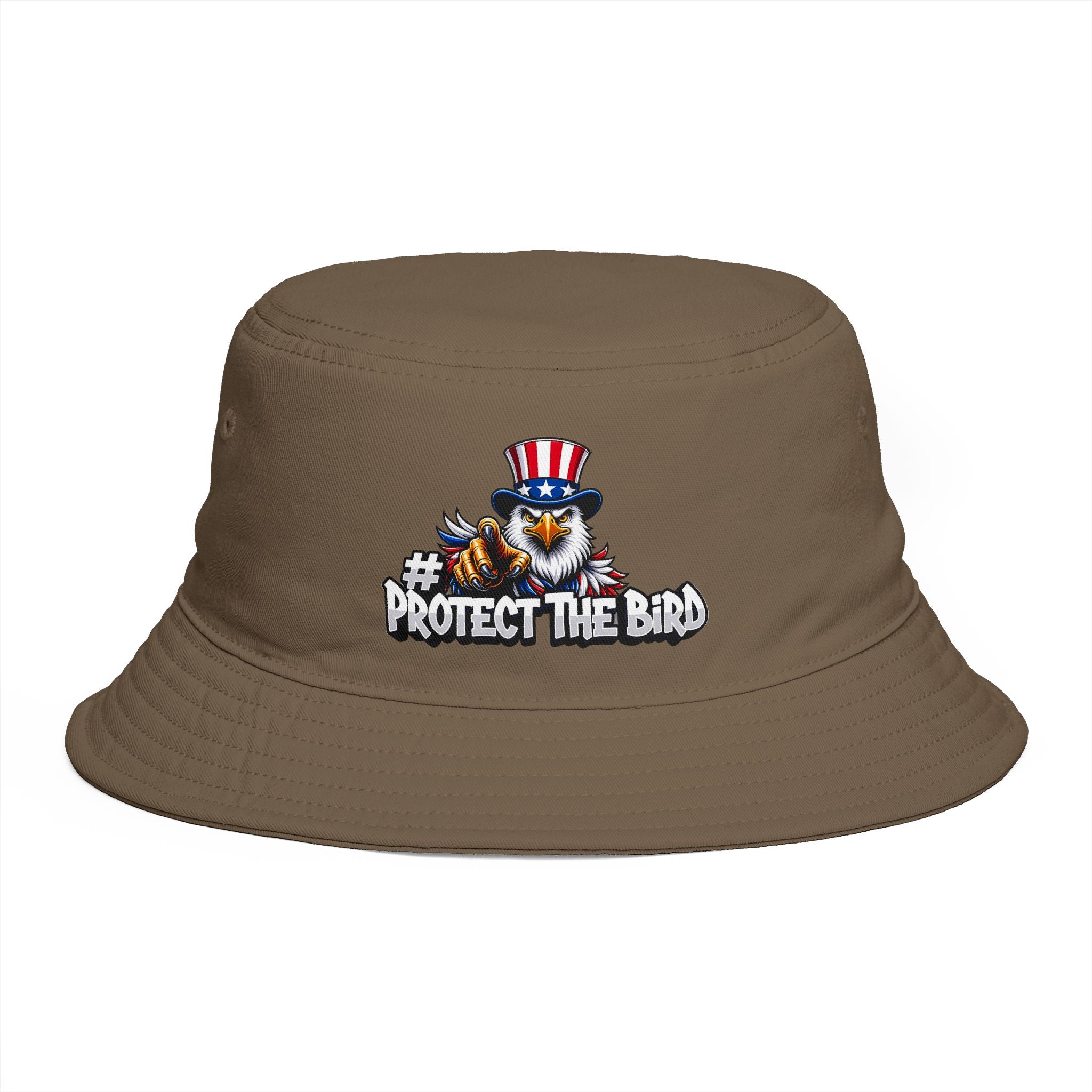 Protect The Bird Patriotic Eagle Bucket Hat — American Flag Uncle Sam Design