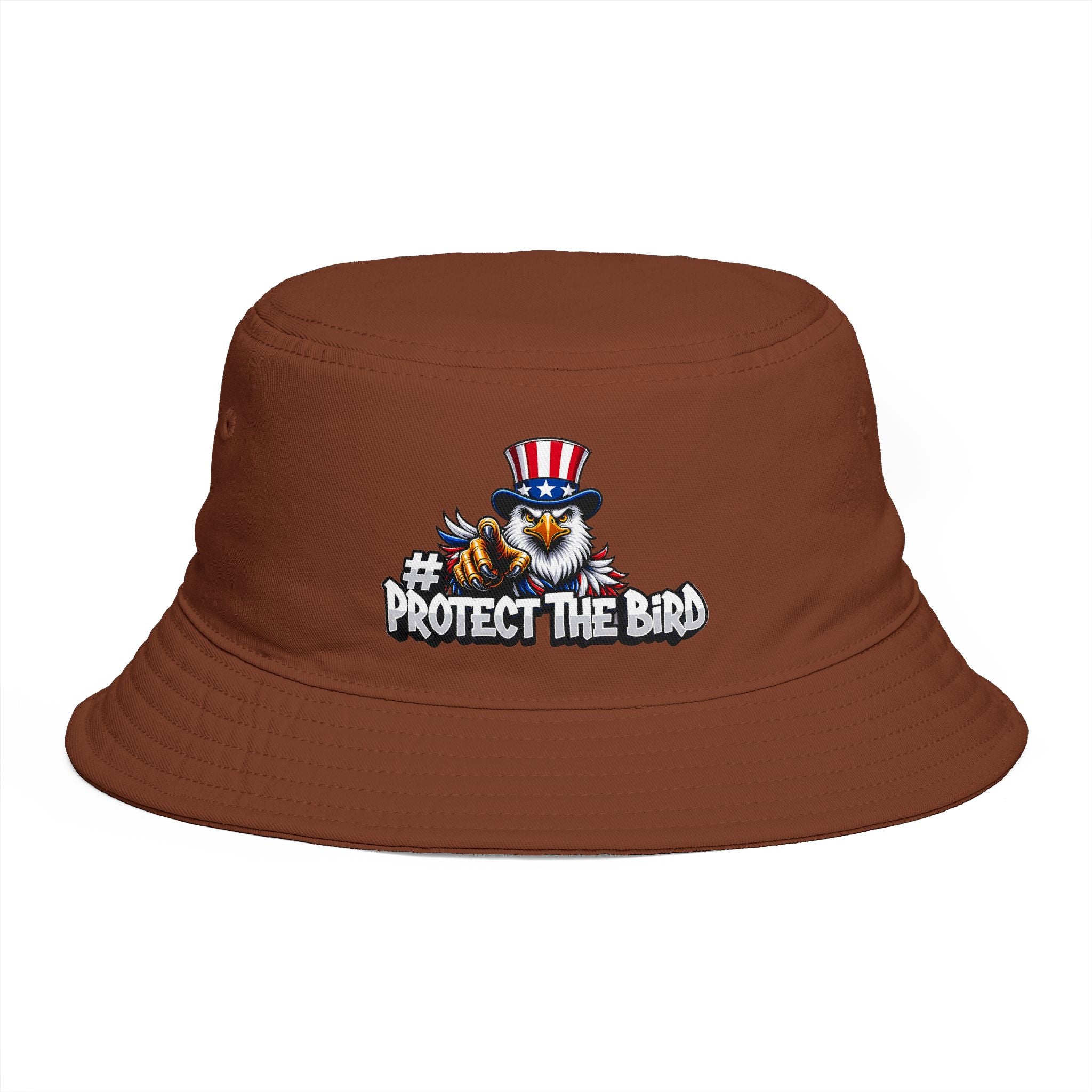 Protect The Bird Patriotic Eagle Bucket Hat — American Flag Uncle Sam Design