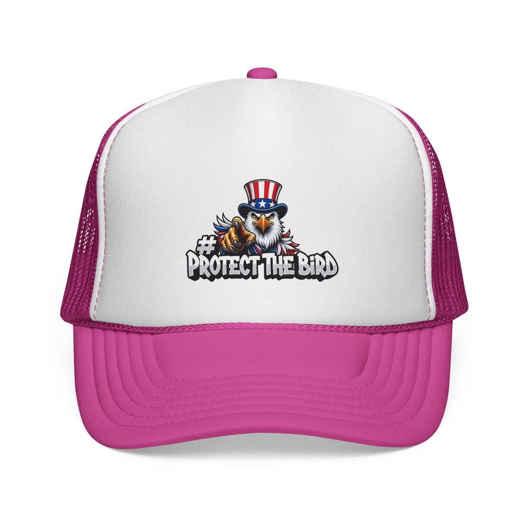 Trucker Cap — "Protect The Bird" Patriotic Eagle Mesh Hat
