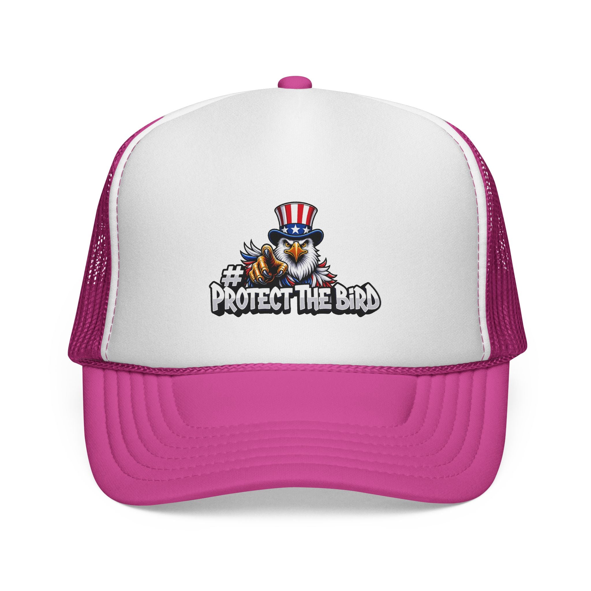 Trucker Cap — "Protect The Bird" Patriotic Eagle Mesh Hat