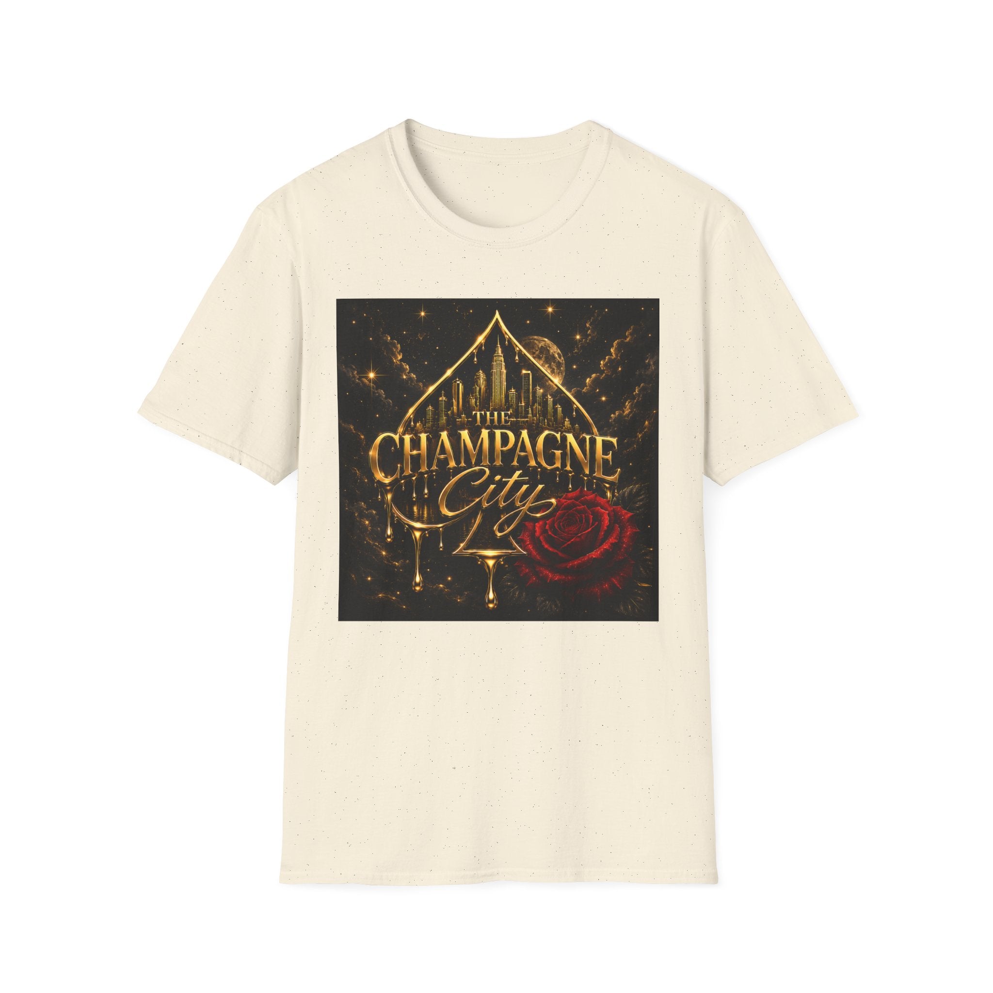 The Champagne City T-Shirt — Golden Skyline Graphic Tee