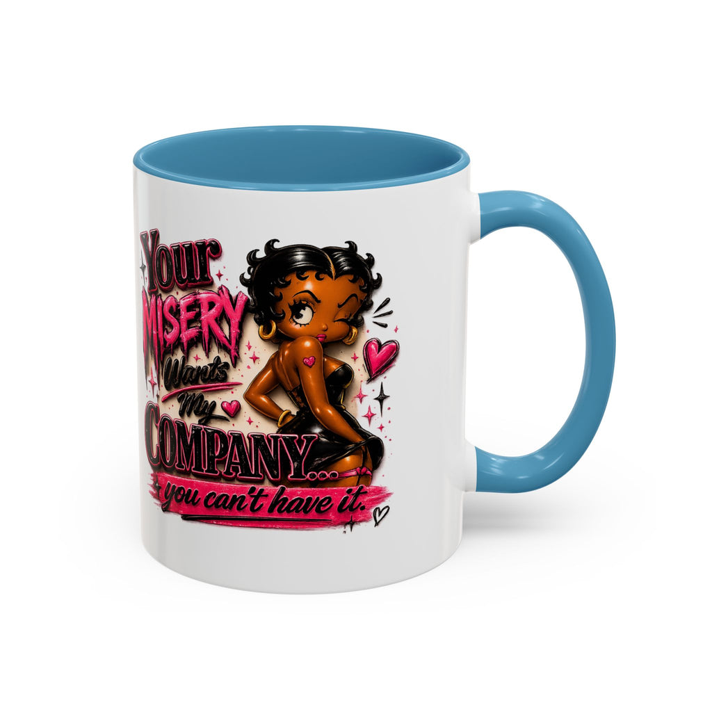 Accent Coffee Mug — "Your Misery Wants My Company" Retro Pin-Up Coffee Mug (11/15oz)
