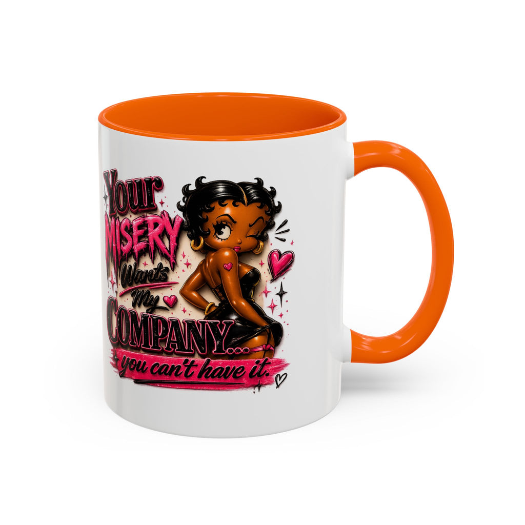 Accent Coffee Mug — "Your Misery Wants My Company" Retro Pin-Up Coffee Mug (11/15oz)
