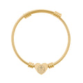 Me -uh- CRATS Engravable Heart Cuff Bracelet — Personalized Cable Wire Bangle (Silver or Gold)