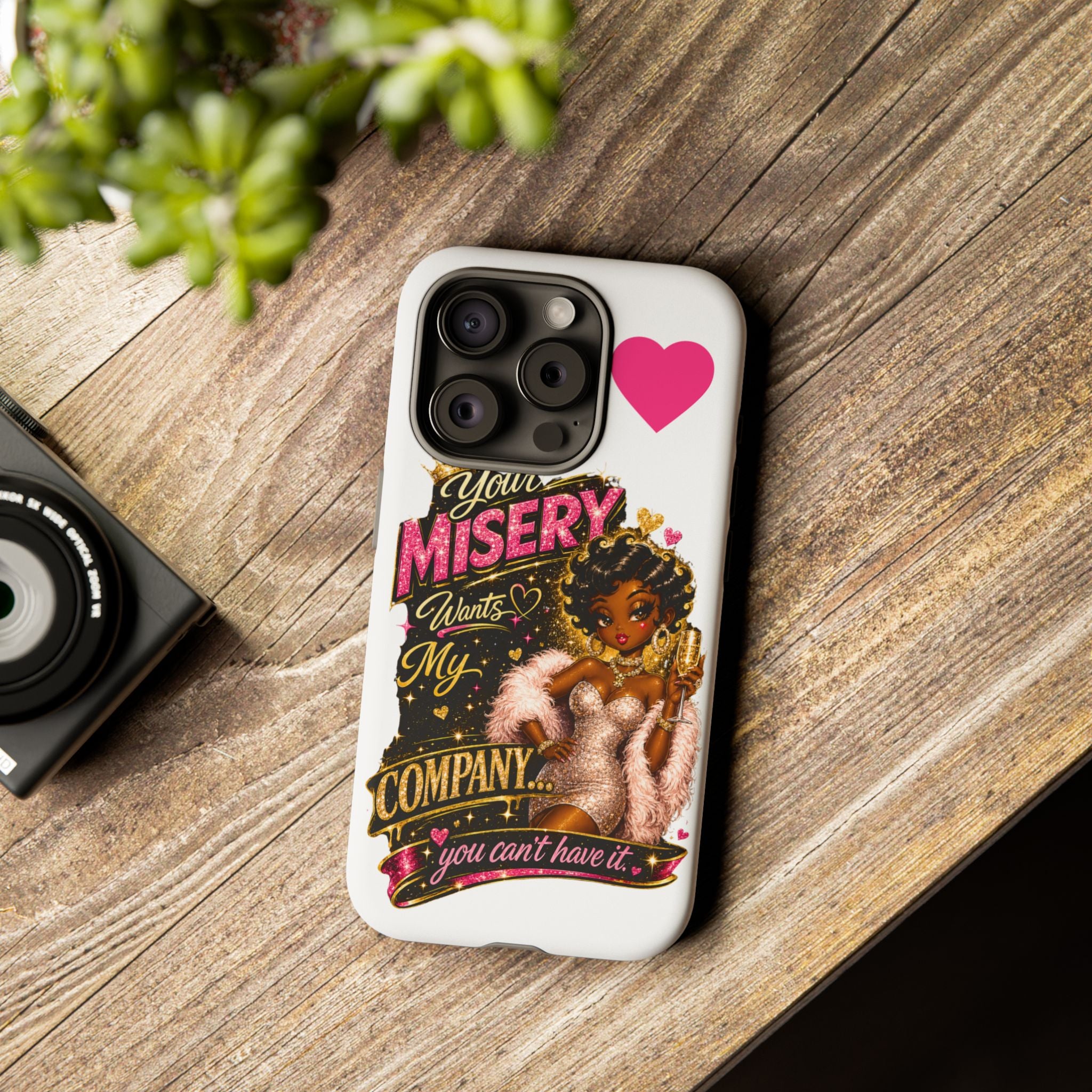 Phone Case — "Your Misery Wants My Company" Retro Graffiti Design