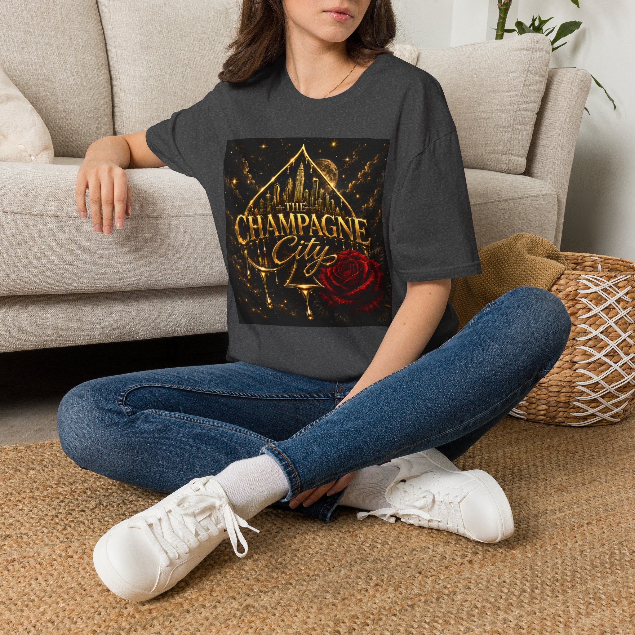 The Champagne City T-Shirt — Golden Skyline Graphic Tee