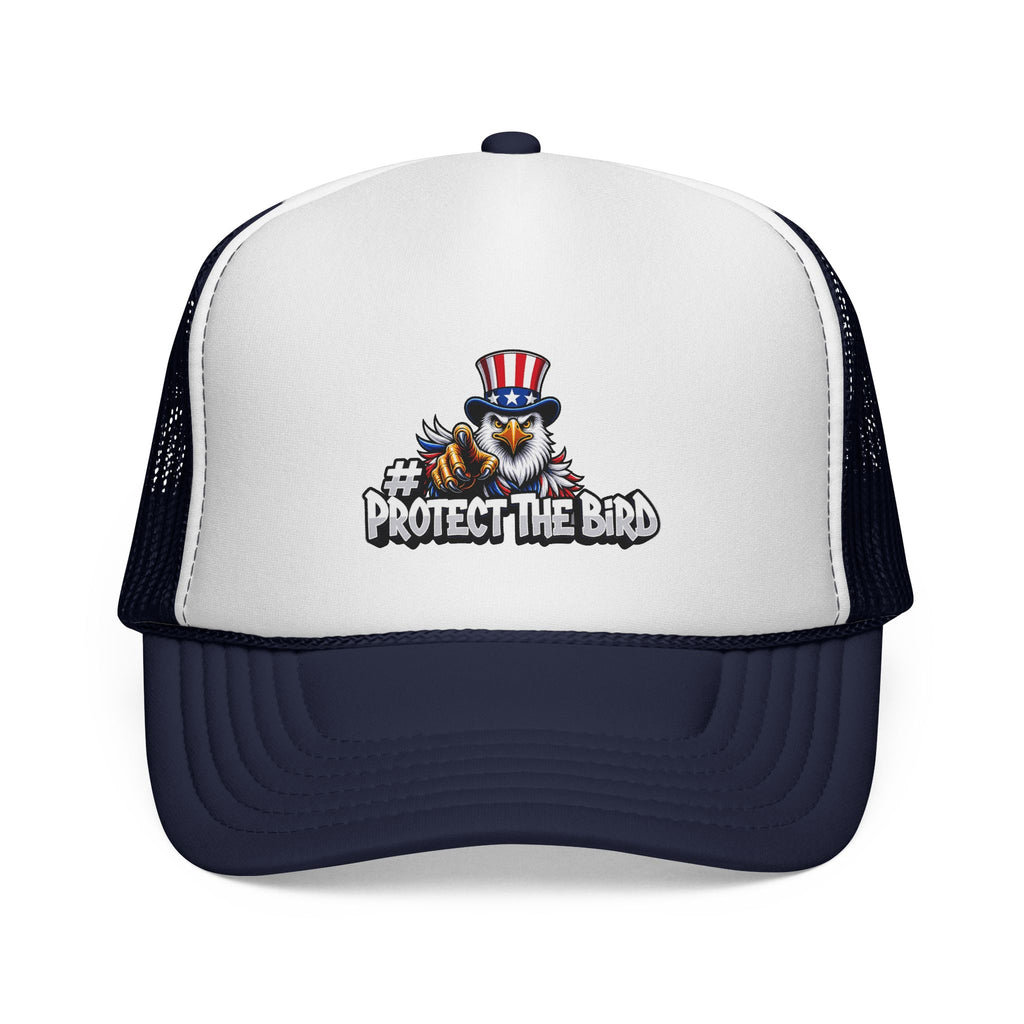 Trucker Cap — "Protect The Bird" Patriotic Eagle Mesh Hat