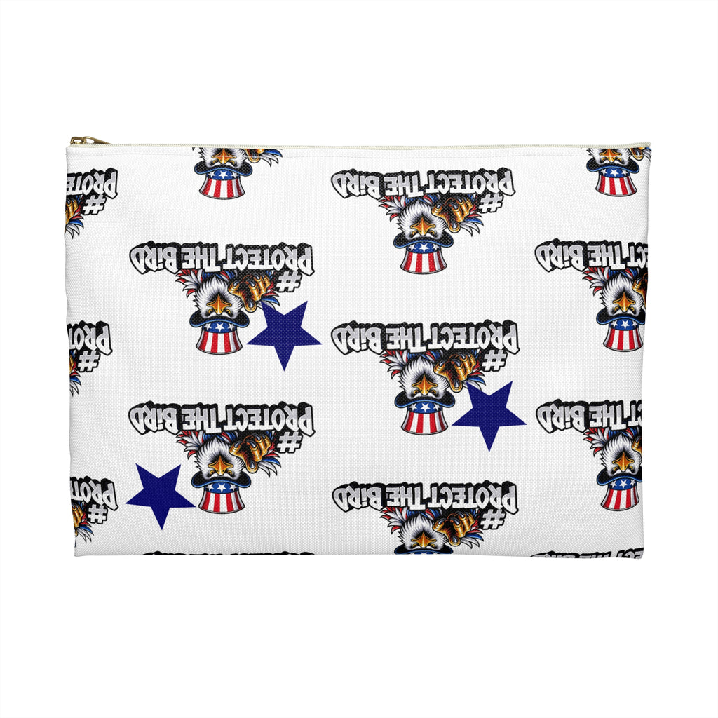 Protect the Bird Accessory Pouch — Patriotic Eagle Zip Pouch for Travel & Everyday