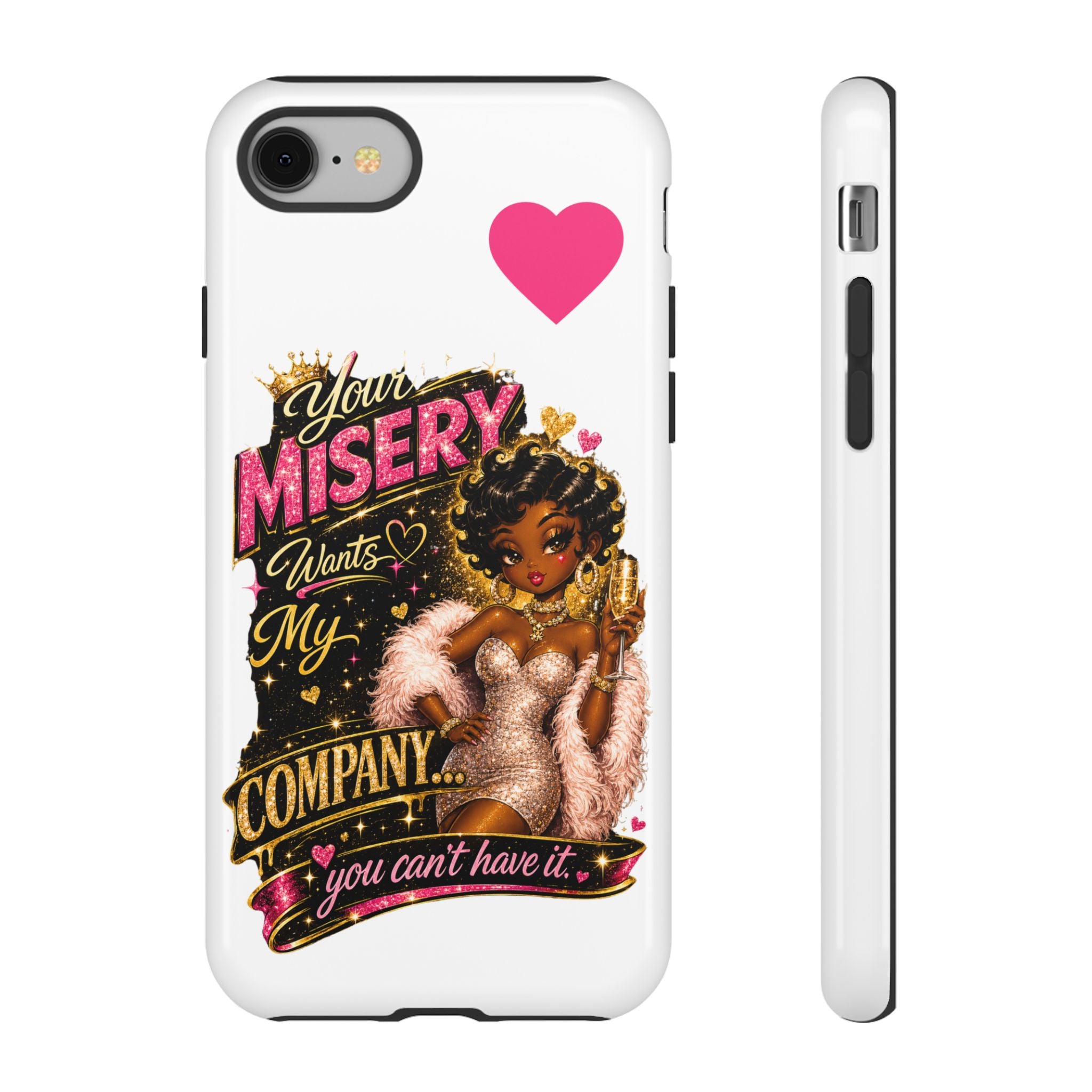 Phone Case — "Your Misery Wants My Company" Retro Graffiti Design