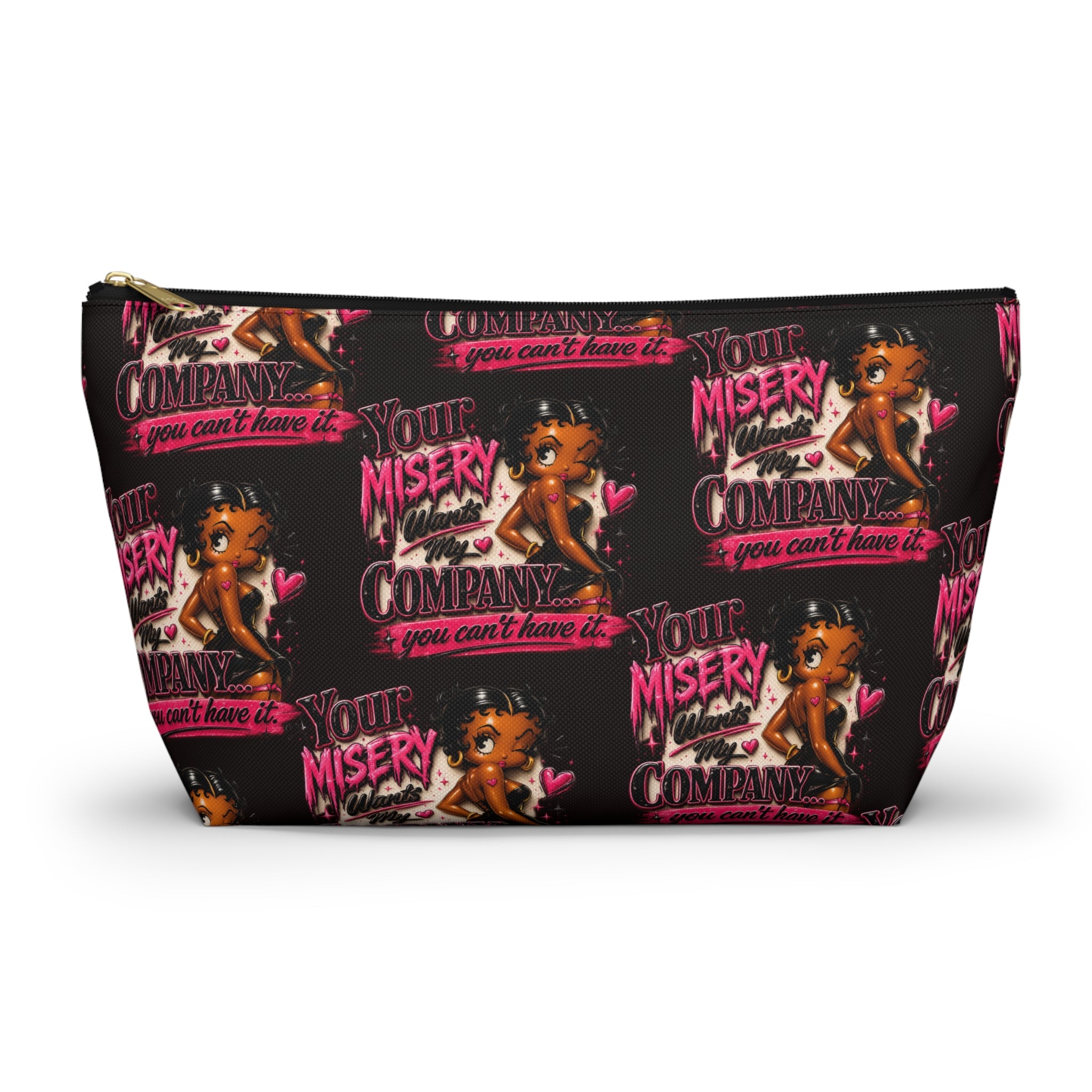 Black Betty Boop Your Misery Wants My Company Accessory Pattern Pouch