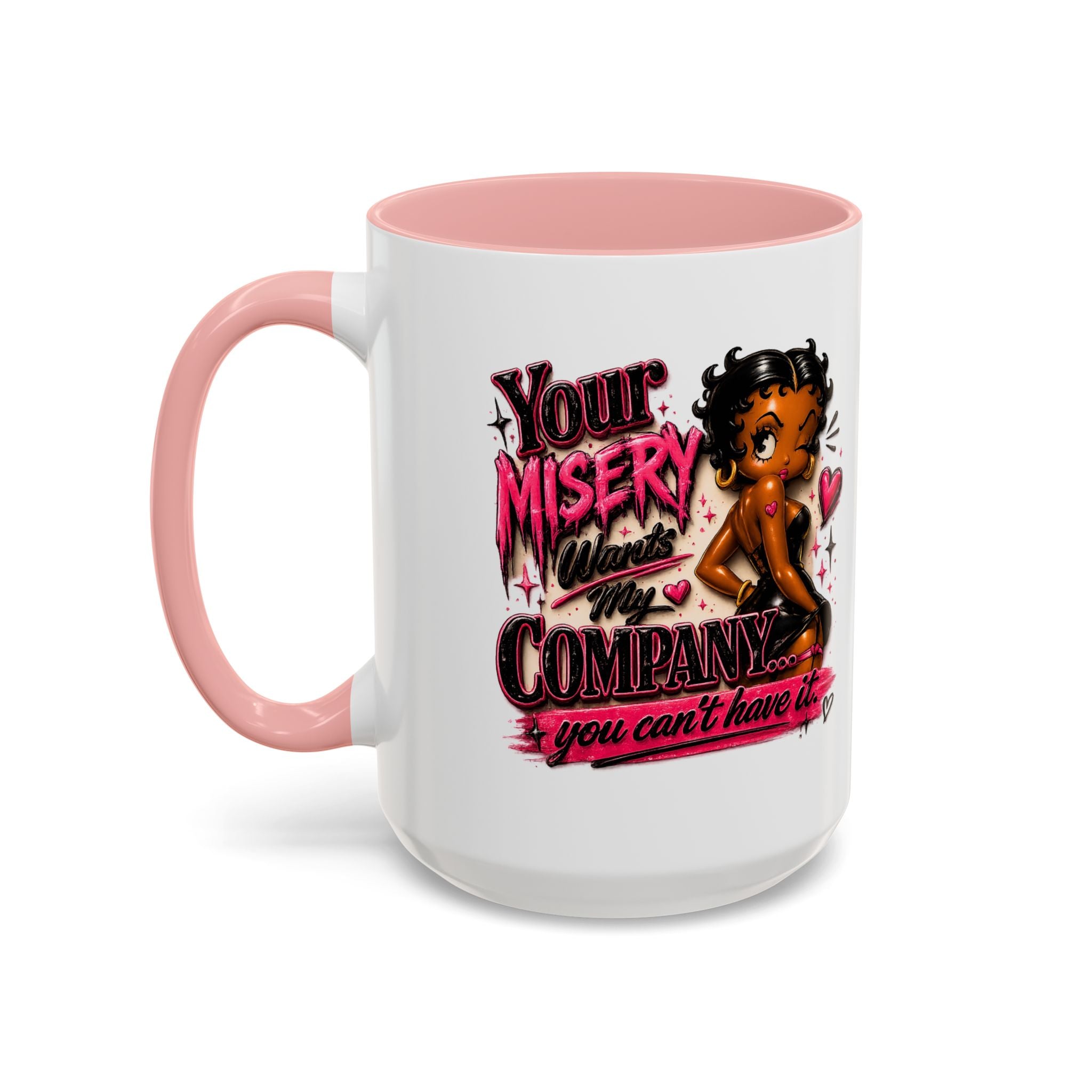 Accent Coffee Mug — "Your Misery Wants My Company" Retro Pin-Up Coffee Mug (11/15oz)