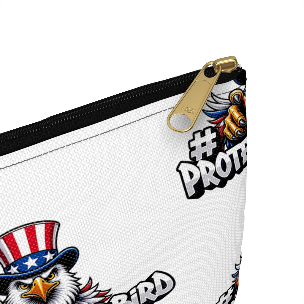 Protect the Bird Accessory Pouch — Patriotic Eagle Zip Pouch for Travel & Everyday