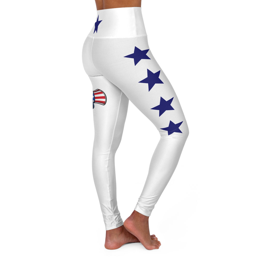 Protect The Bird High-Waisted Yoga Leggings — Patriotic Eagle & Stars Activewear