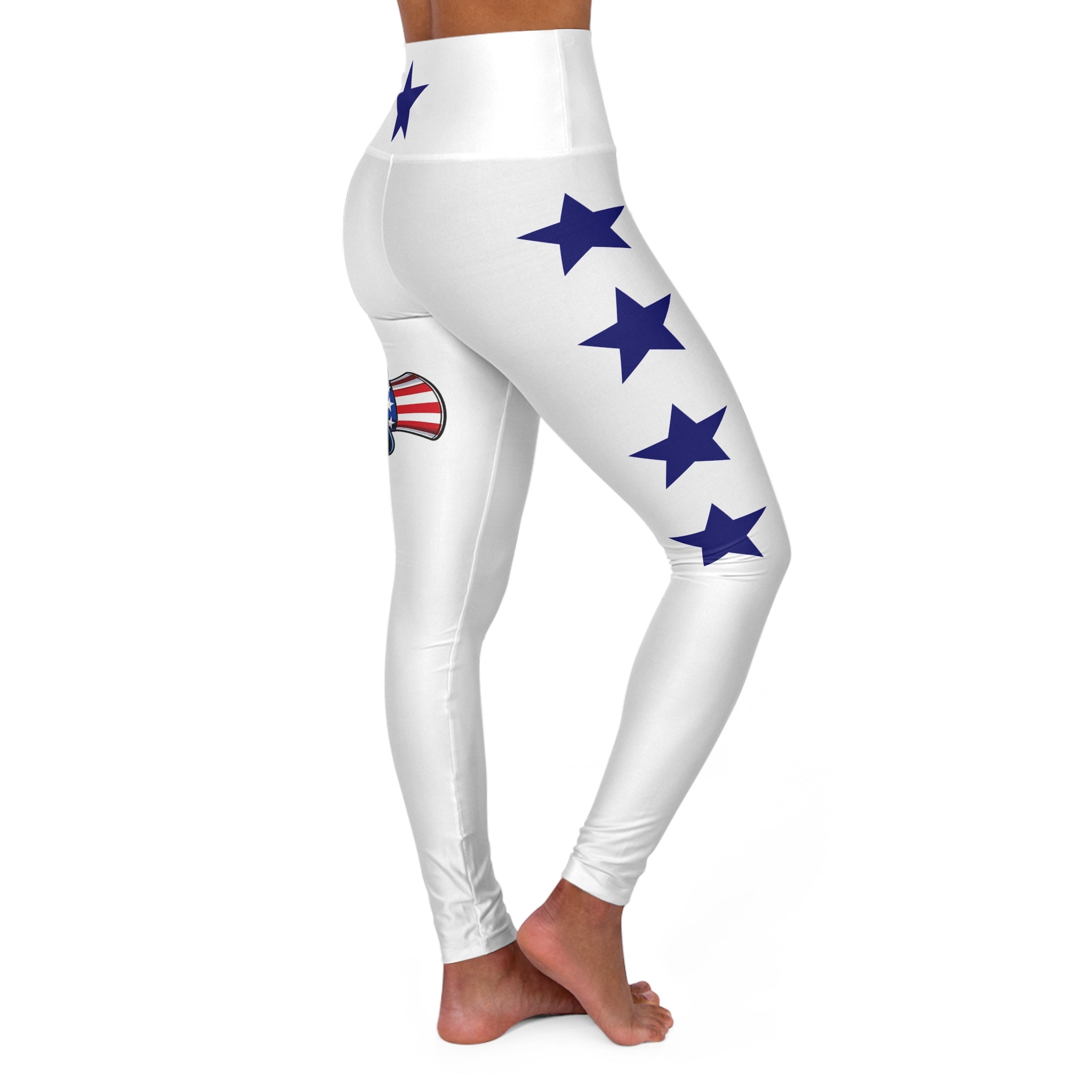 Protect The Bird High-Waisted Yoga Leggings — Patriotic Eagle & Stars Activewear