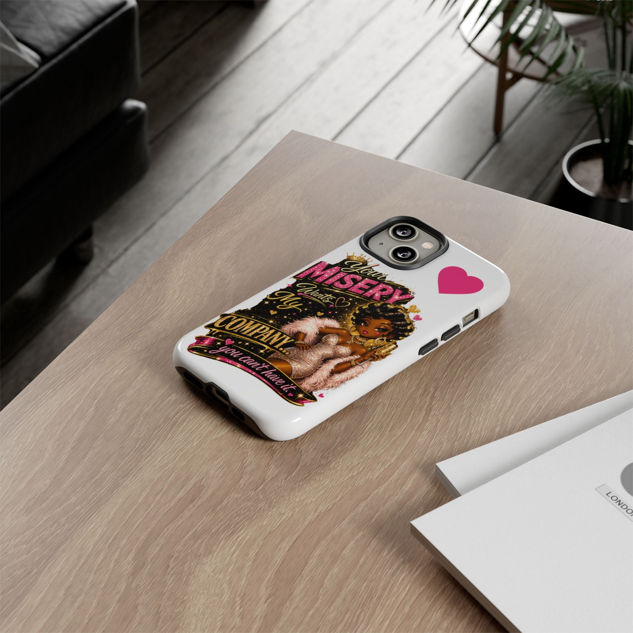Phone Case — "Your Misery Wants My Company" Retro Graffiti Design