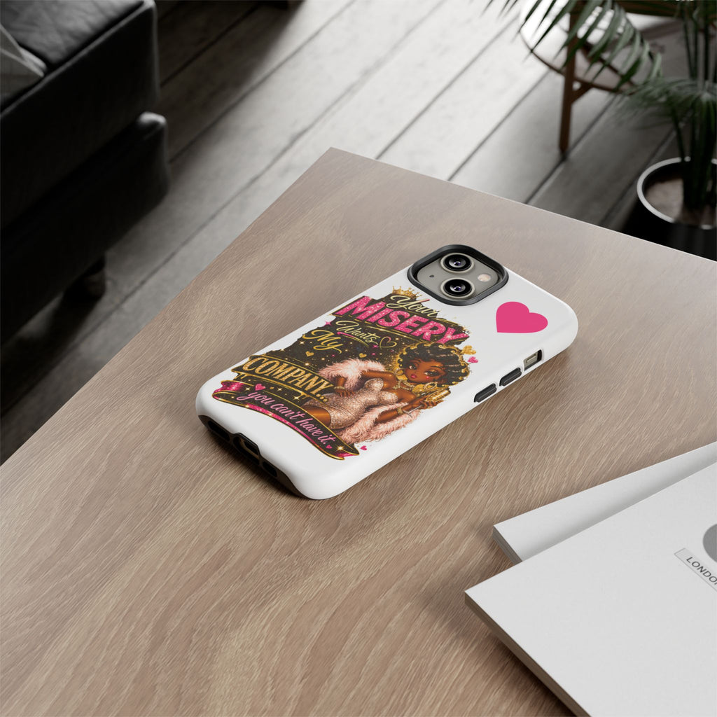 Phone Case — "Your Misery Wants My Company" Retro Graffiti Design