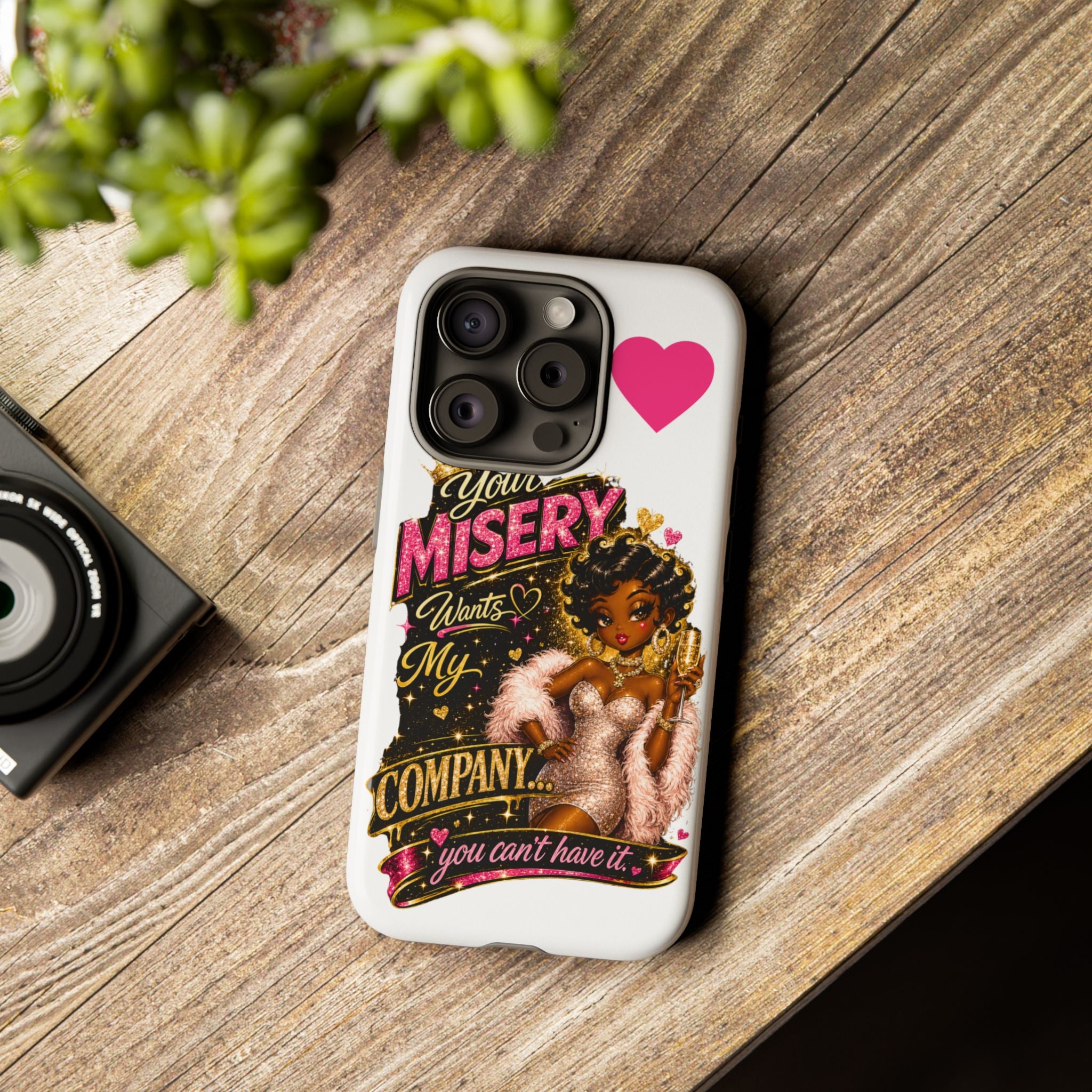 Phone Case — "Your Misery Wants My Company" Retro Graffiti Design