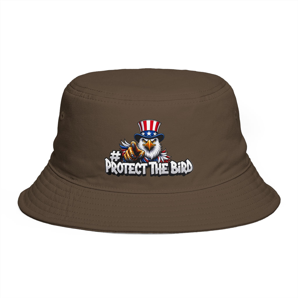Protect The Bird Patriotic Eagle Bucket Hat — American Flag Uncle Sam Design