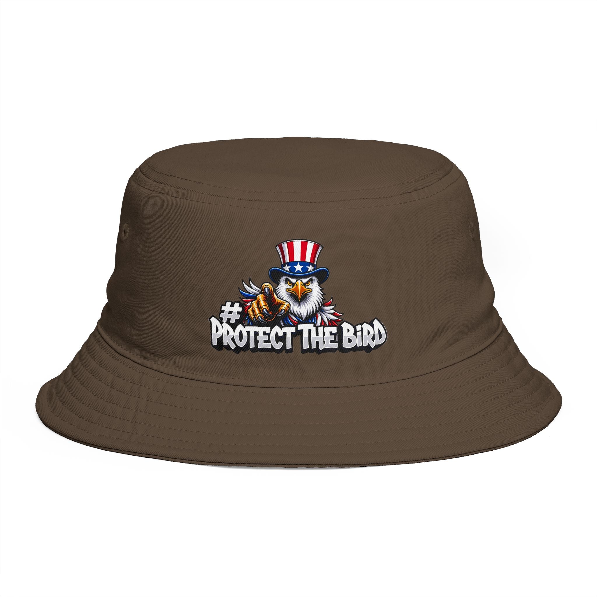 Protect The Bird Patriotic Eagle Bucket Hat — American Flag Uncle Sam Design