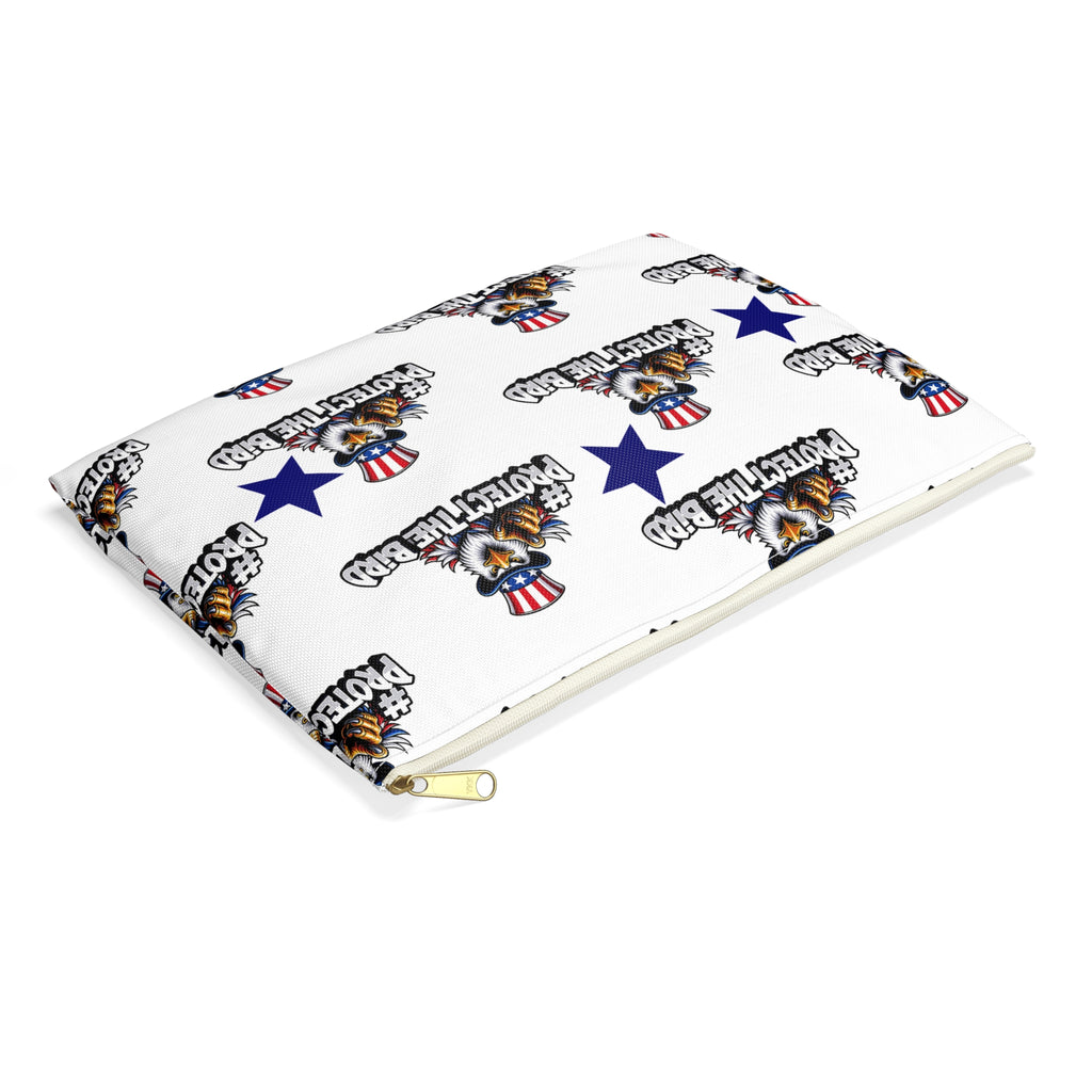 Protect the Bird Accessory Pouch — Patriotic Eagle Zip Pouch for Travel & Everyday