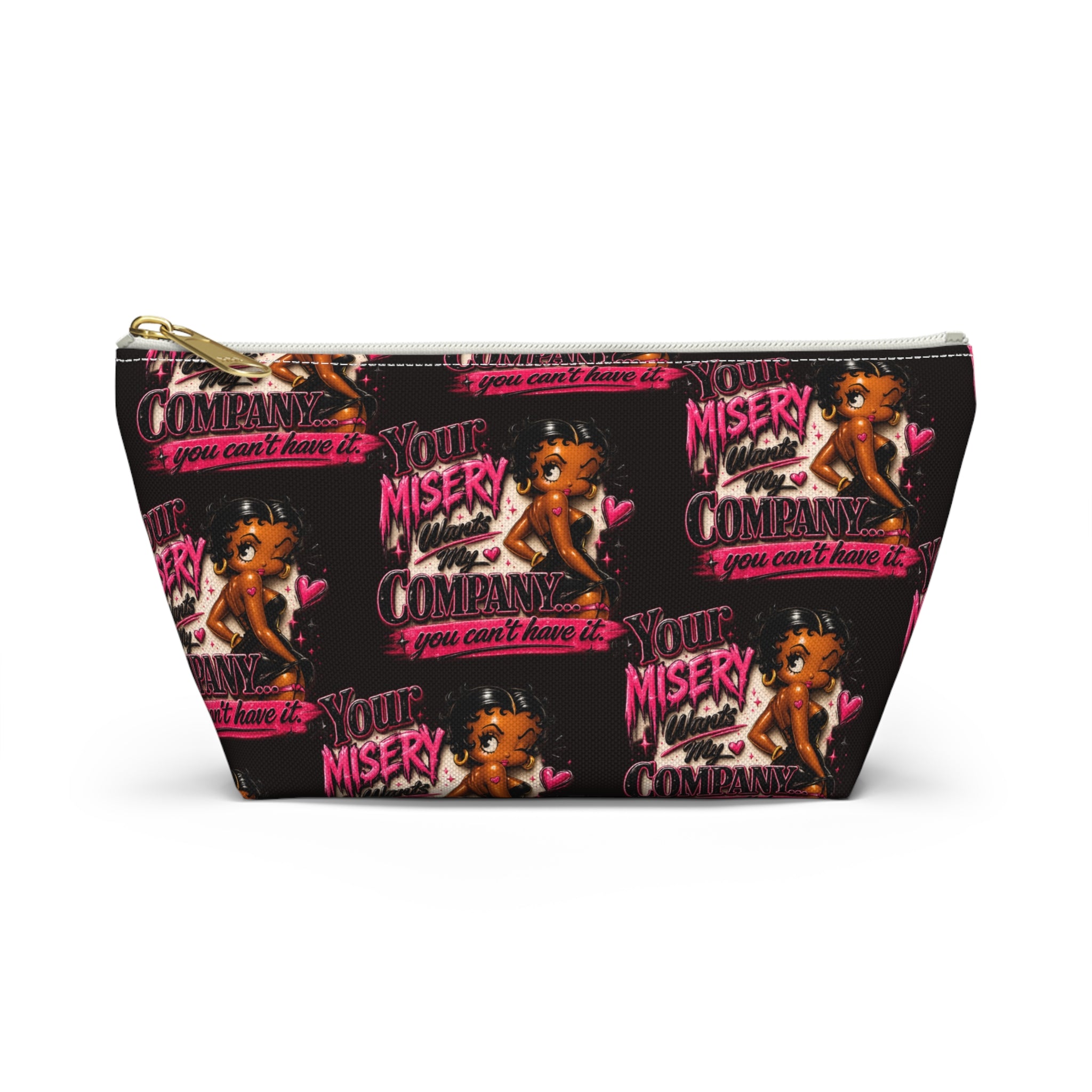 Black Betty Boop Your Misery Wants My Company Accessory Pattern Pouch