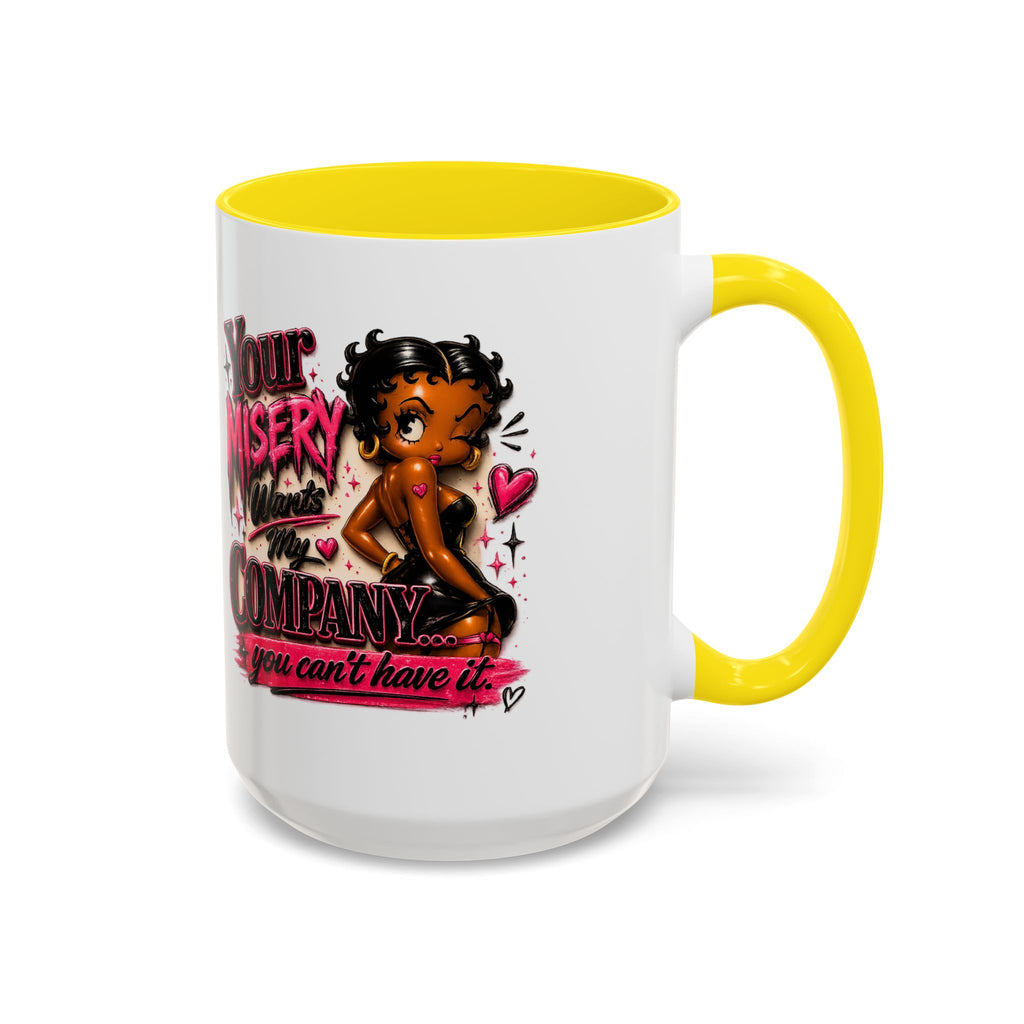 Accent Coffee Mug — "Your Misery Wants My Company" Retro Pin-Up Coffee Mug (11/15oz)