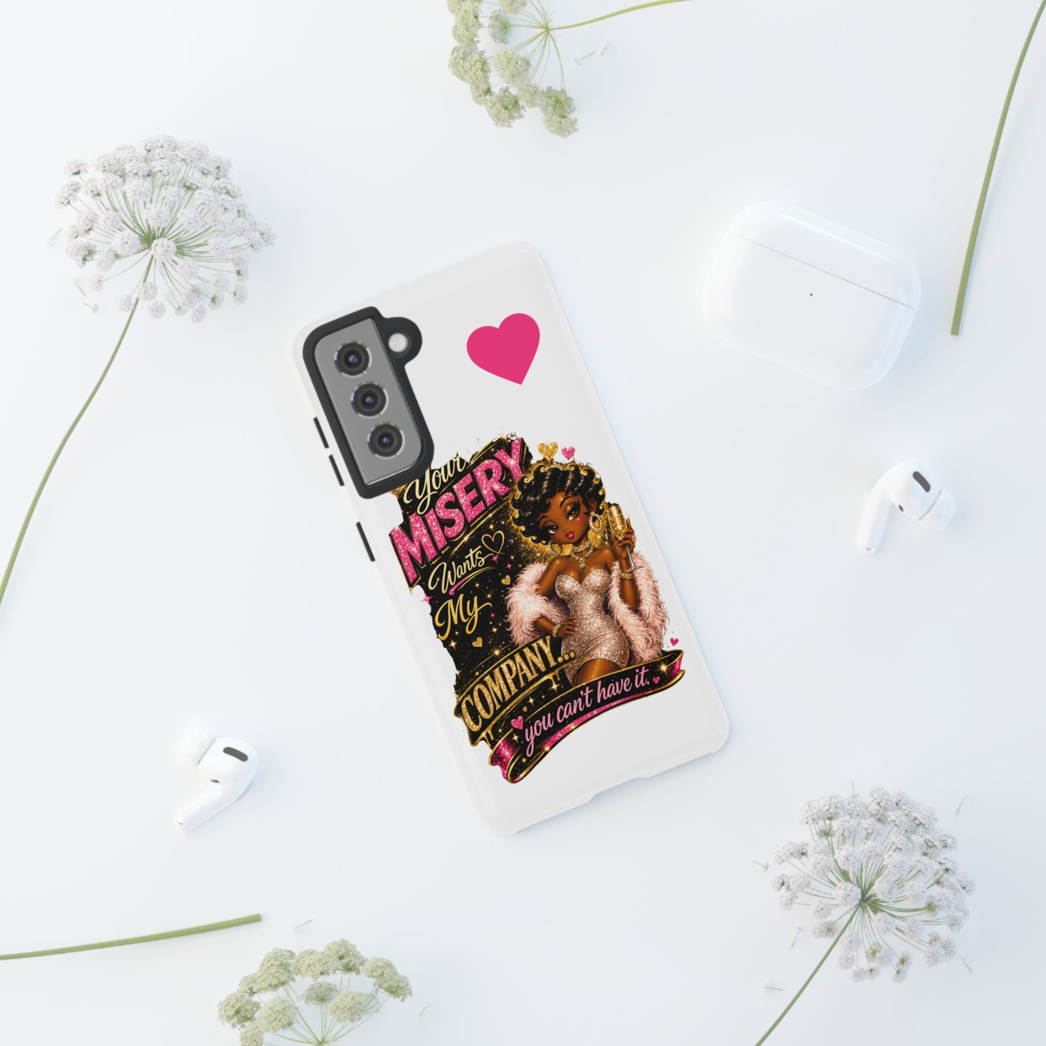 Phone Case — "Your Misery Wants My Company" Retro Graffiti Design