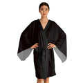 Black Kimono Robe — "Your Misery Wants My Company" Pin-Up Graphic