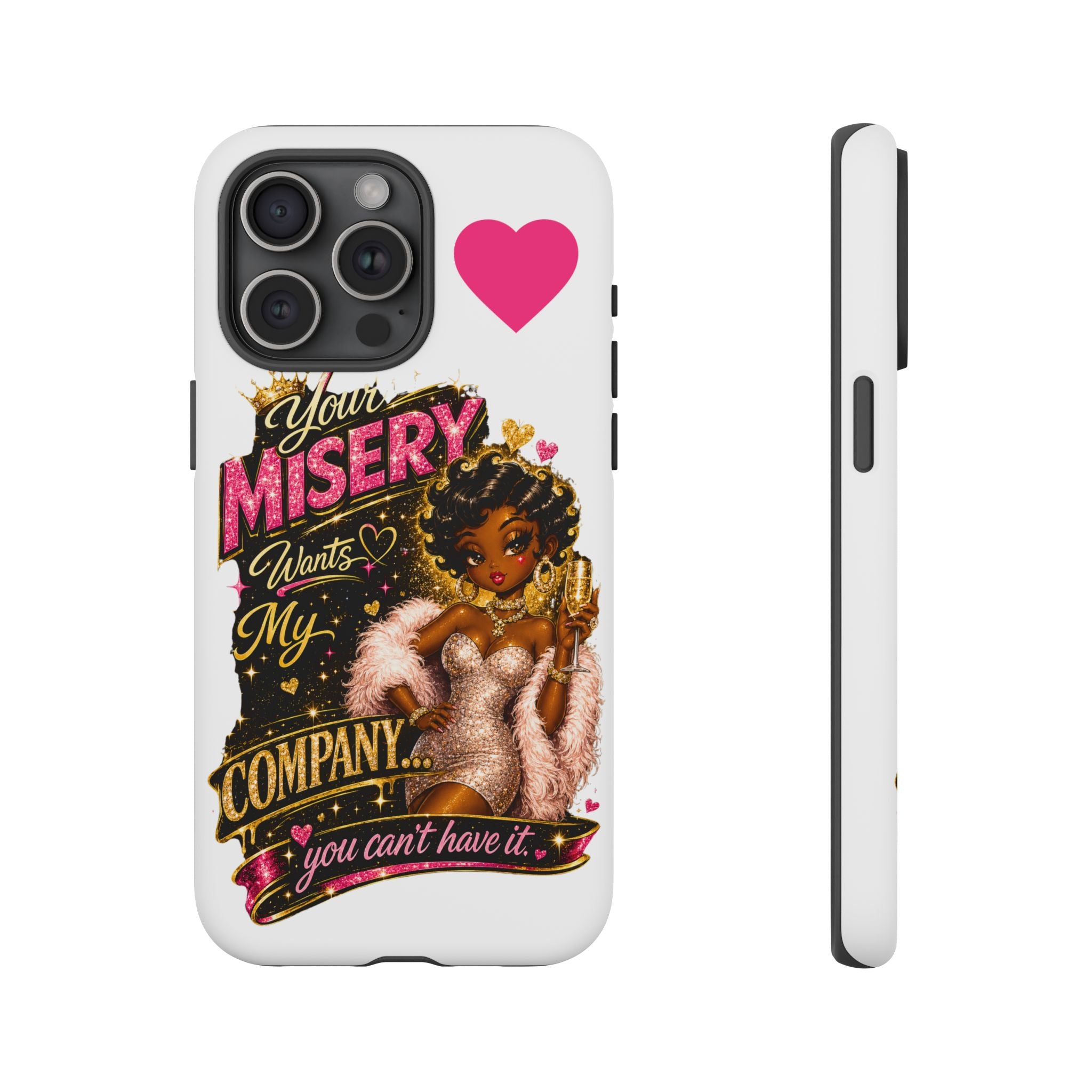 Phone Case — "Your Misery Wants My Company" Retro Graffiti Design