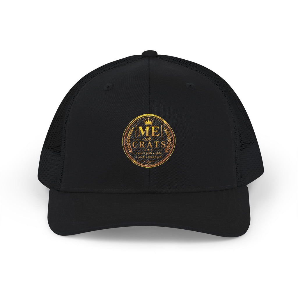 Me -uh- CRATS Signature Embroidered Retro Coin Logo Trucker Cap